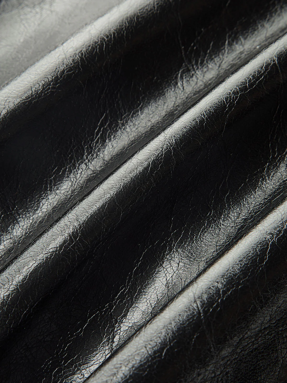 Contrast Pleated Faux Leather Mini Skirt - Image 3