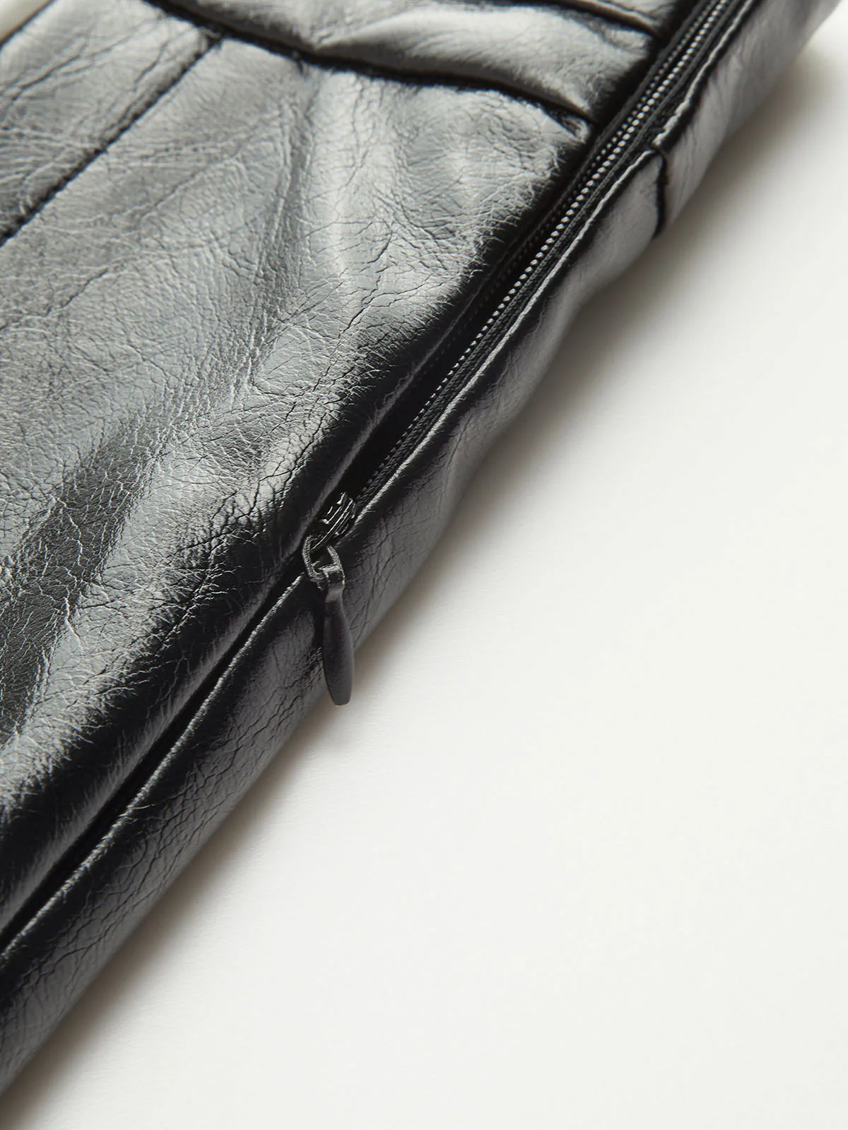 Contrast Pleated Faux Leather Mini Skirt - Image 5