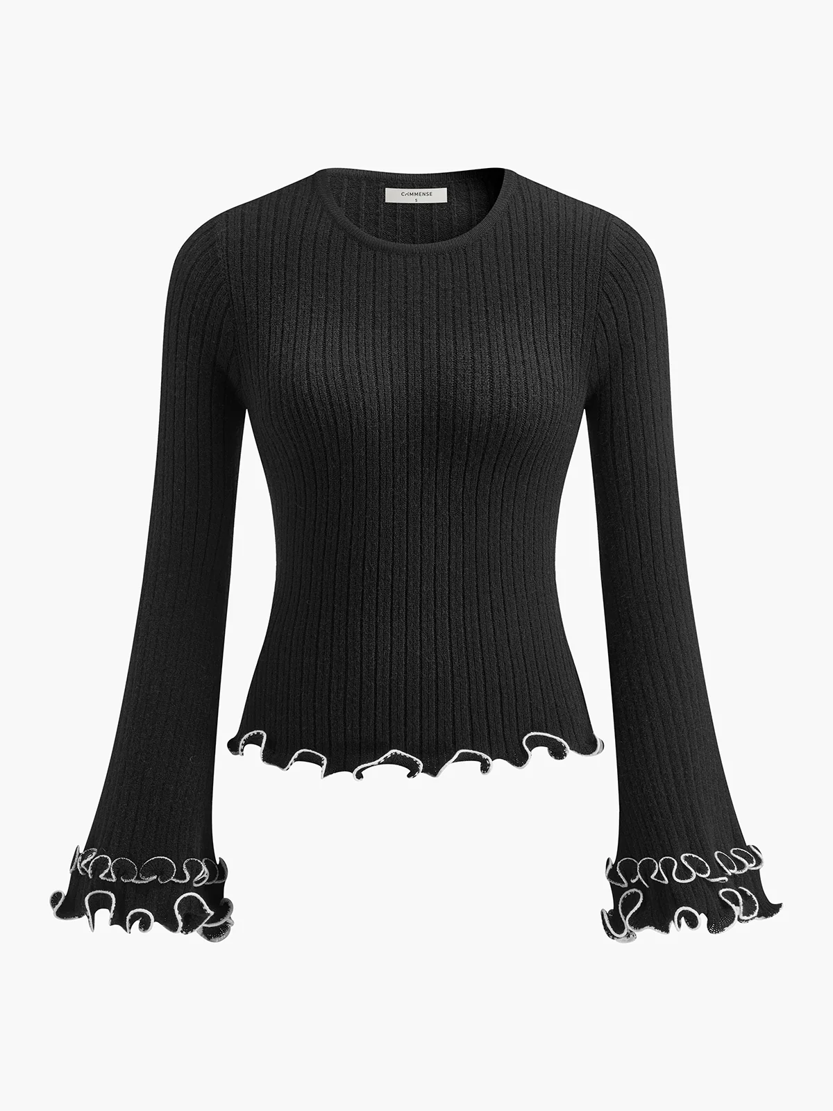 Contrast Ruffle Sweater - Image 2