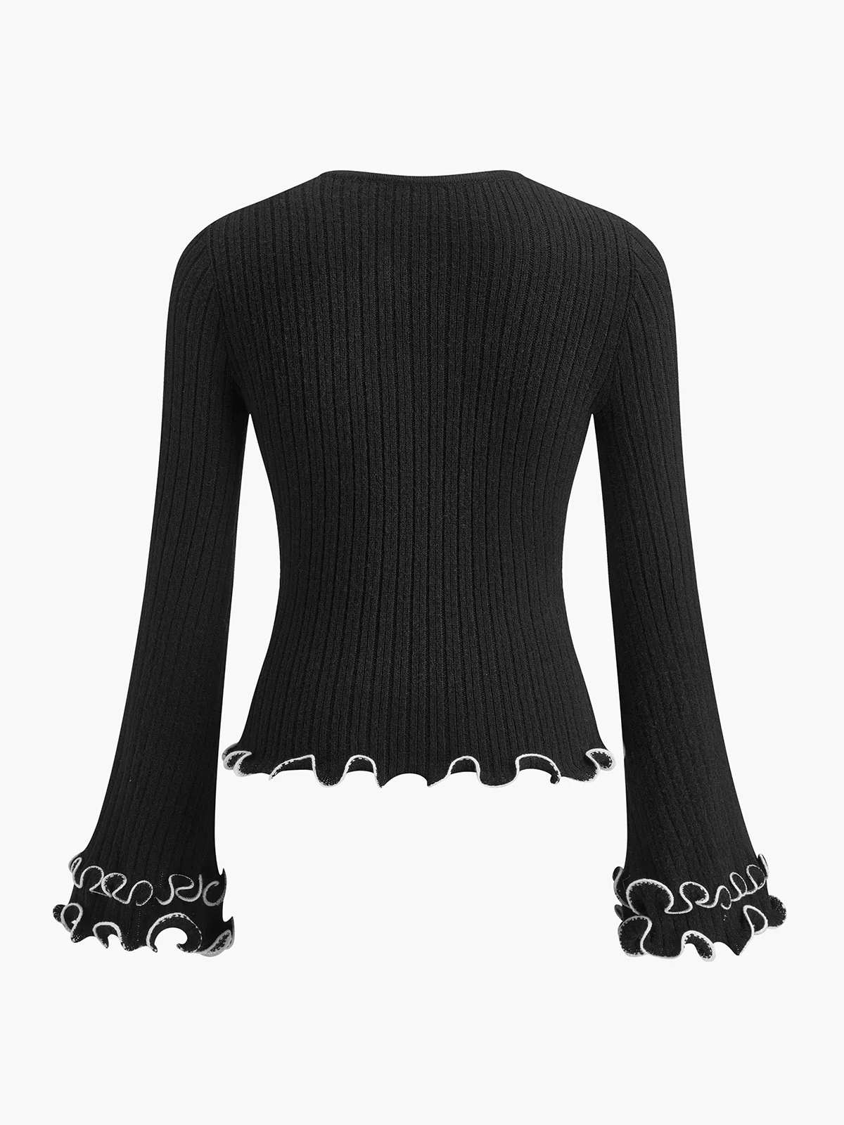 Contrast Ruffle Sweater - Image 4