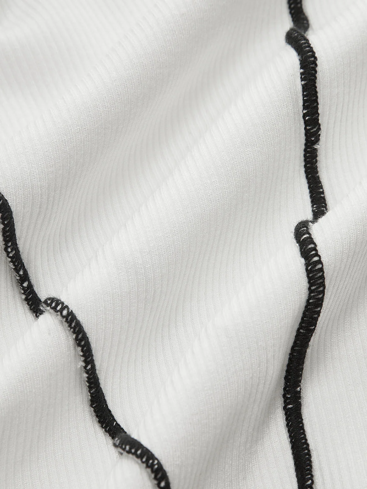 Contrast Stitch Round Neck Long-sleeve Top - Image 5