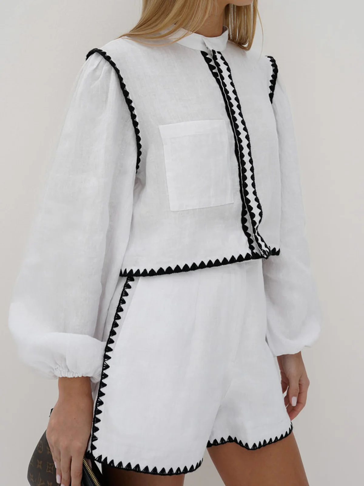 Contrast Stitch Shorts Set - Image 3