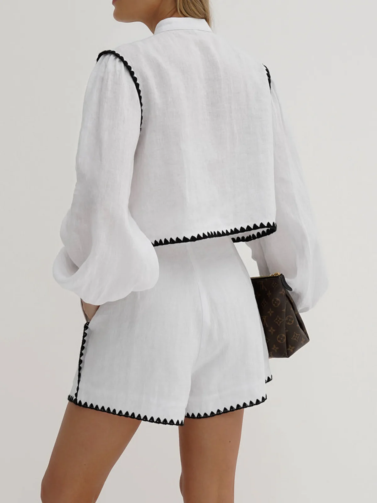 Contrast Stitch Shorts Set - Image 4