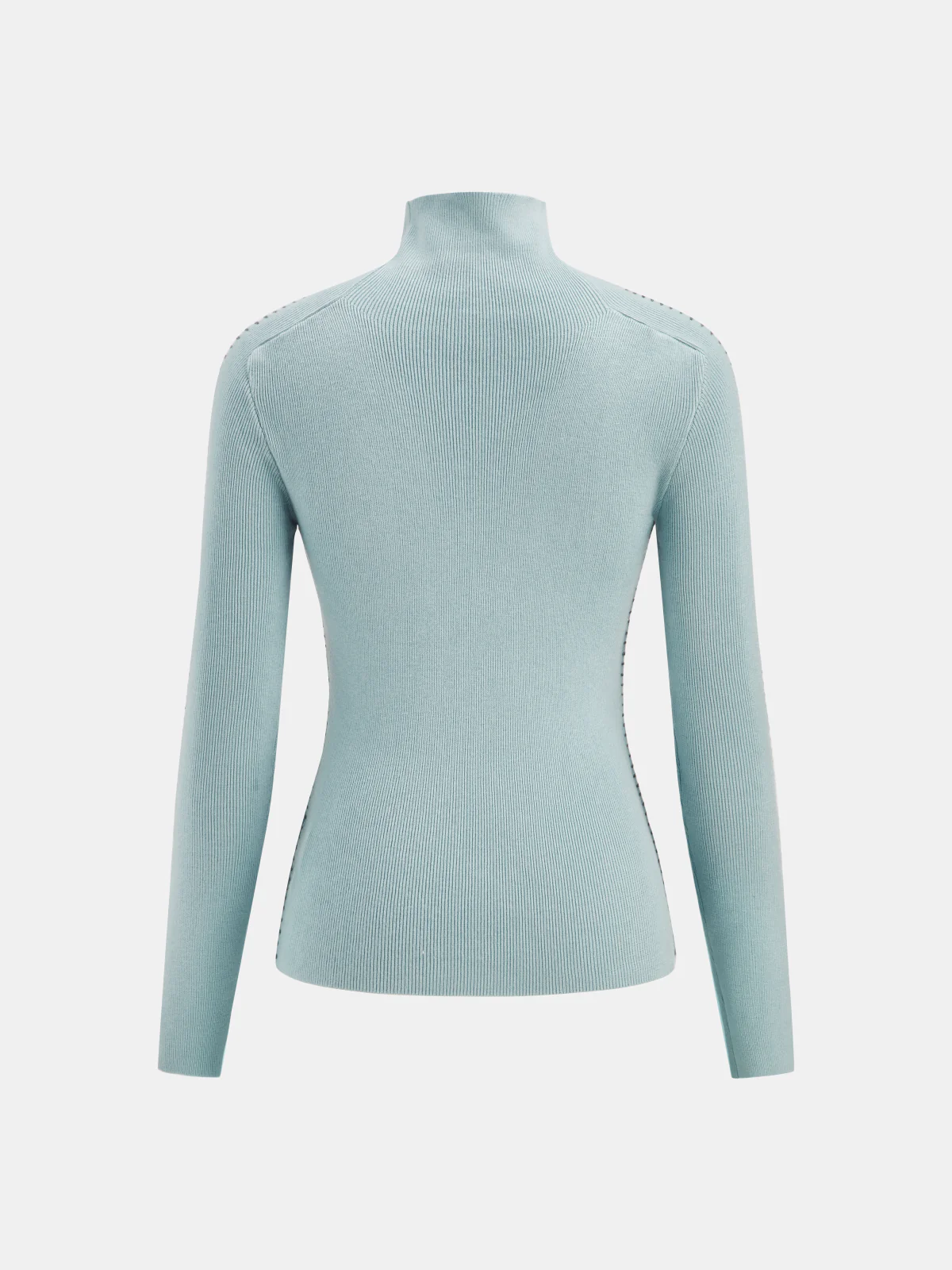 Contrast Stitch Wool-Blend Turtleneck Sweater - Image 2