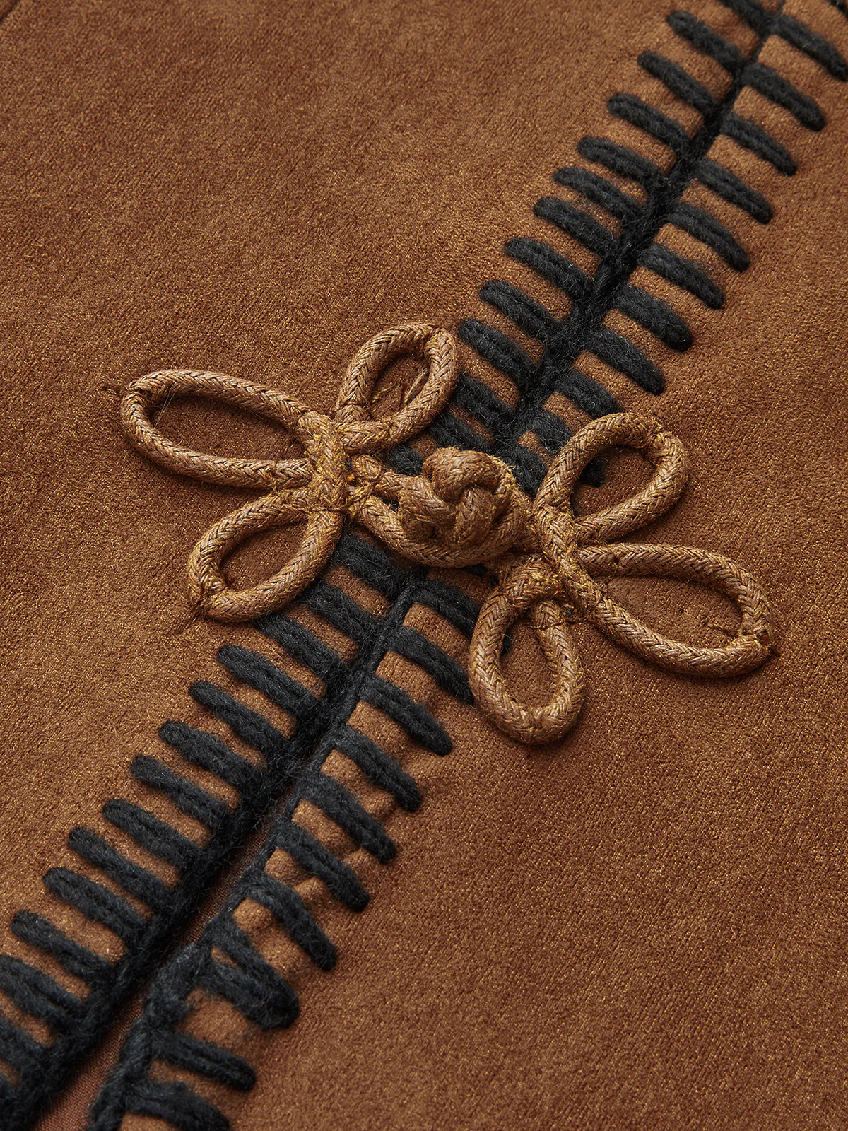 Contrast Stitching Vest with Knotted Button Detail - Image 3
