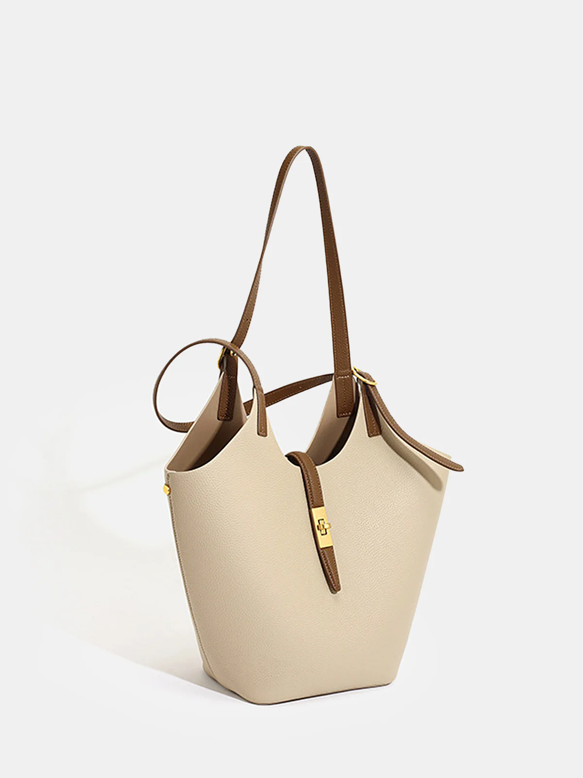 Contrast Strap Faux Leather Tote Bag - Image 4