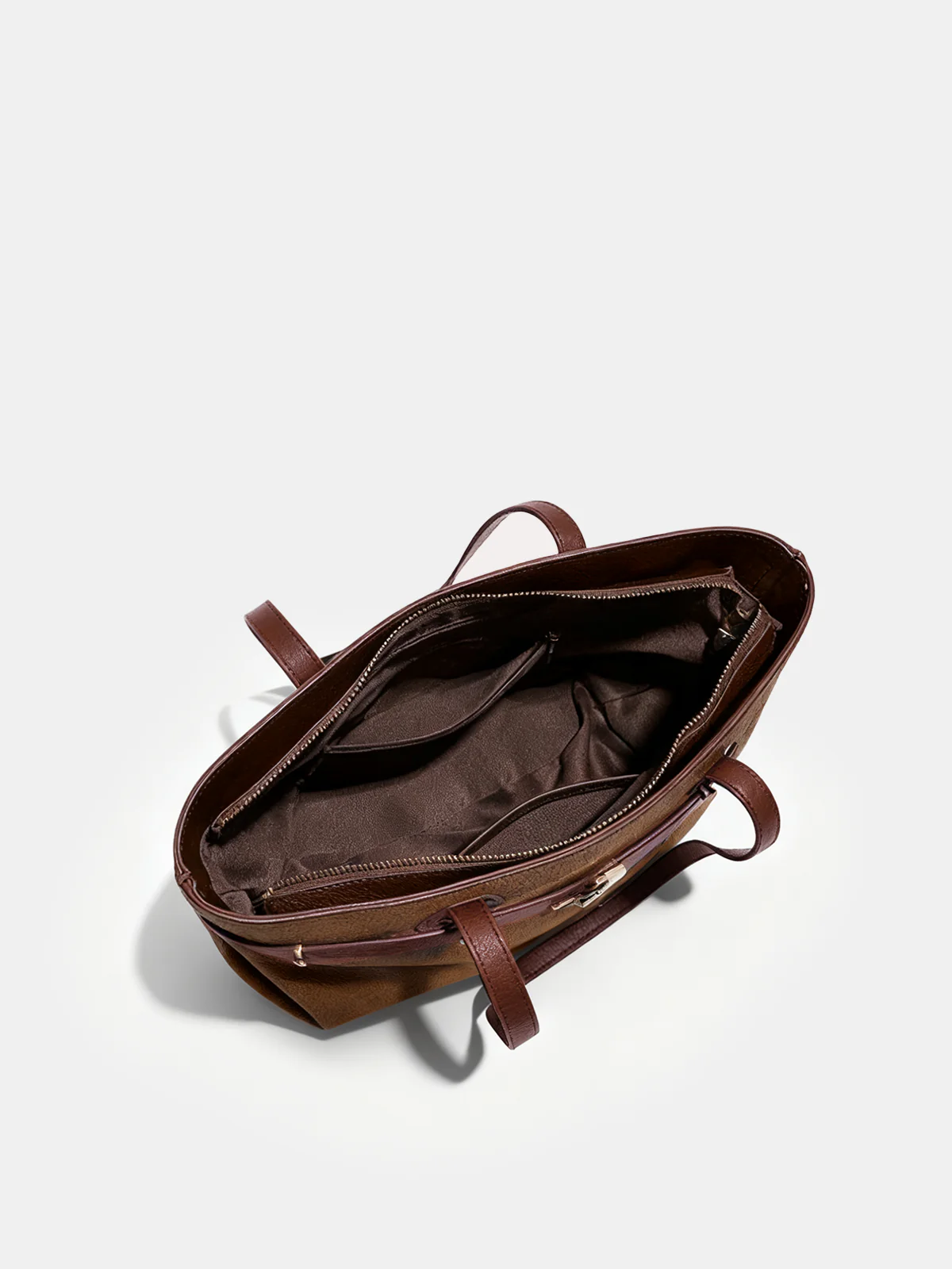 Contrast Strap Suede Effect Tote Bag - Image 4