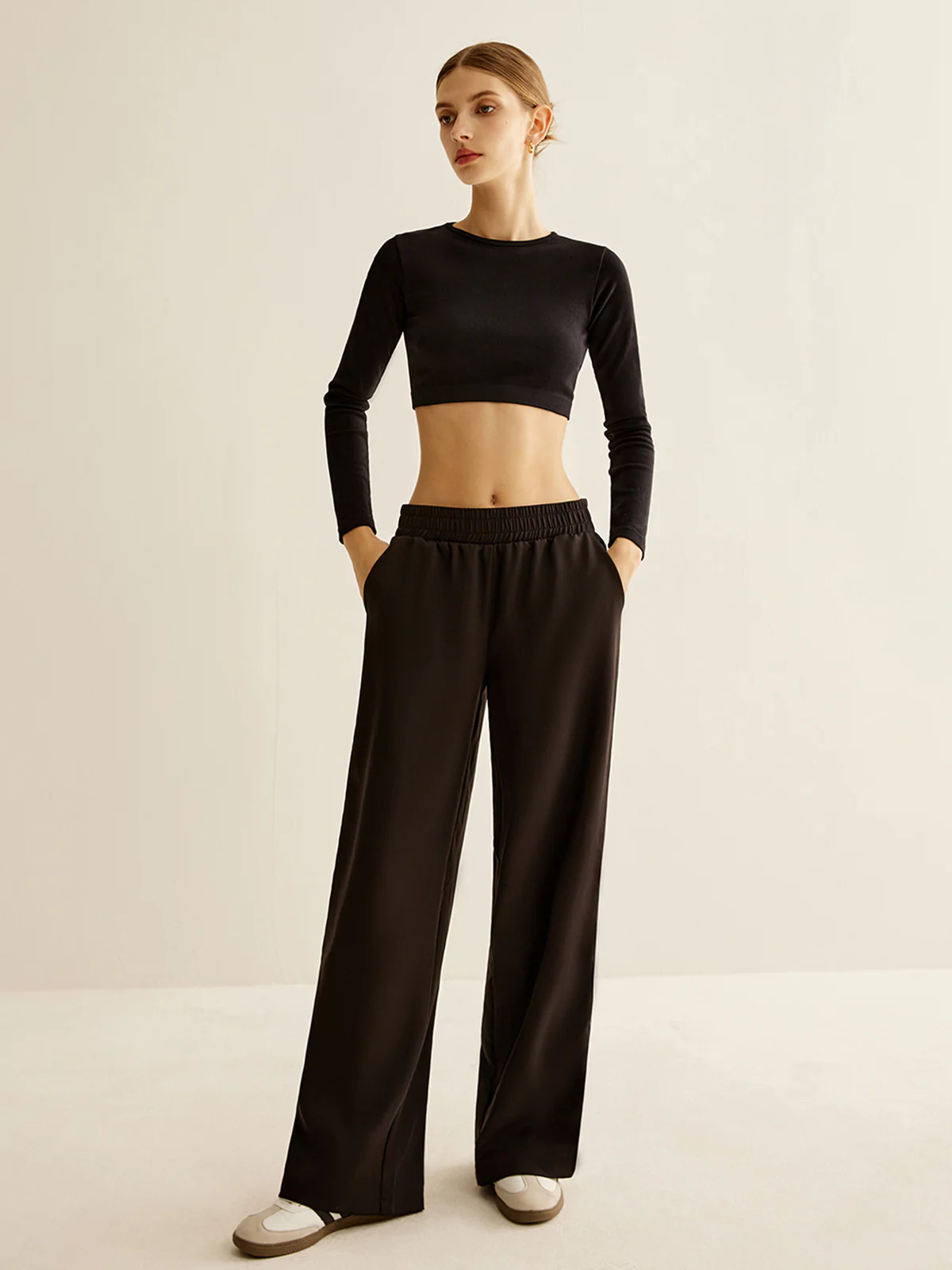 Contrast Striped Elastic Waist Pants - Image 4