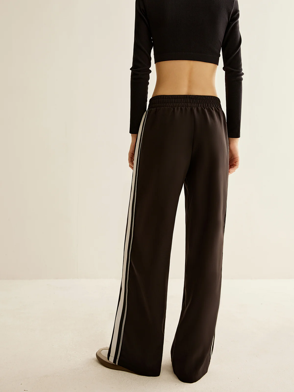 Contrast Striped Elastic Waist Pants - Image 6