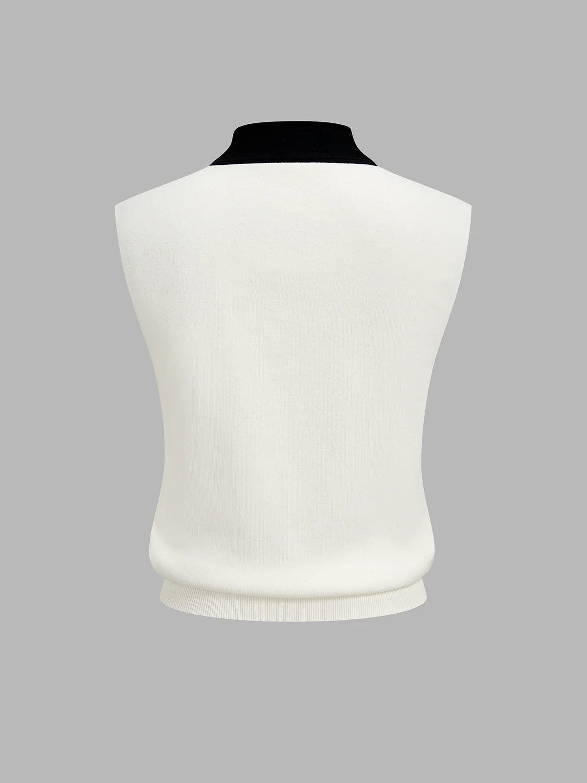 Contrast Tie Neck Knitted Vest - Image 2