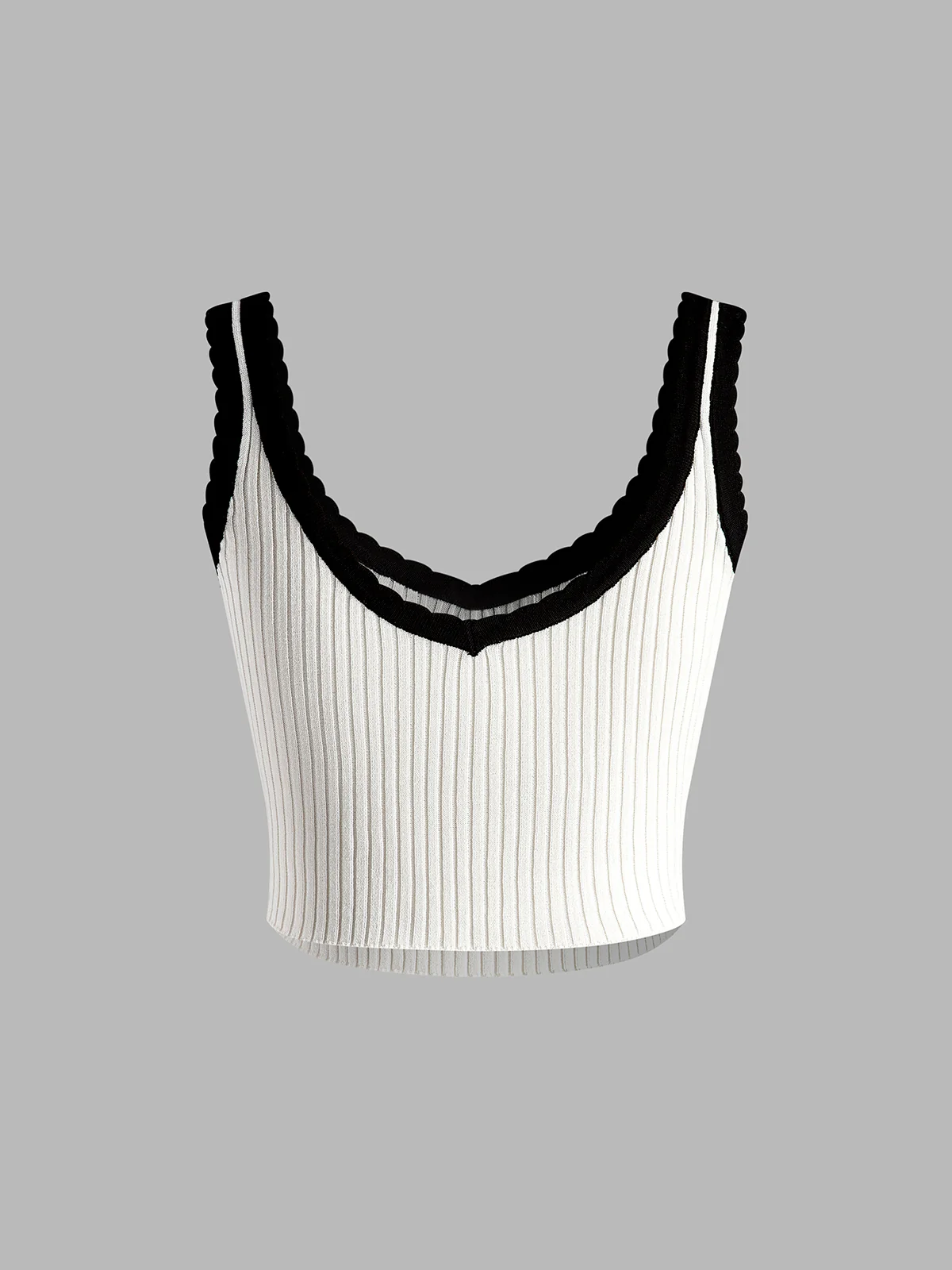 Contrast Trim Bow Crop Sweater Vest - Image 4