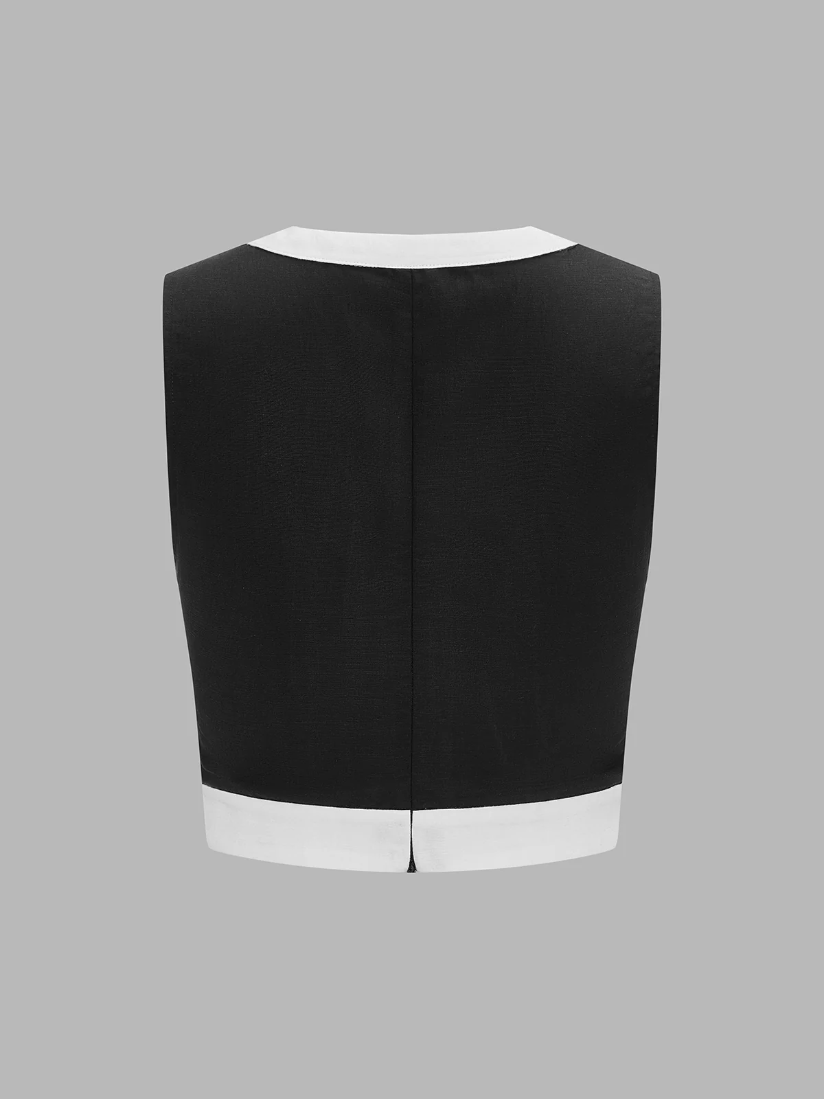Contrast Trim Crop Top & Slit Midi Skirt Set - Image 4