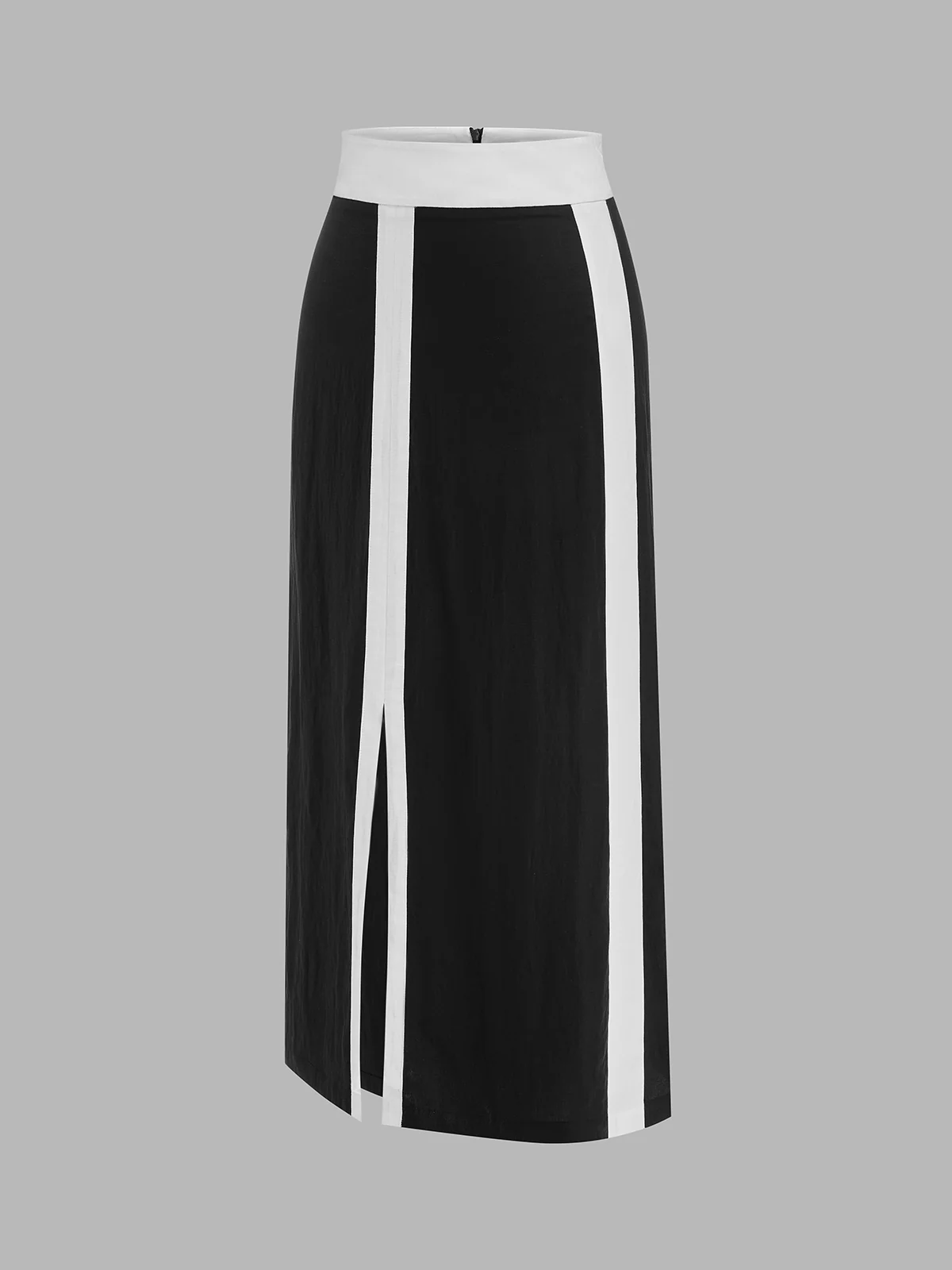 Contrast Trim Crop Top & Slit Midi Skirt Set - Image 6