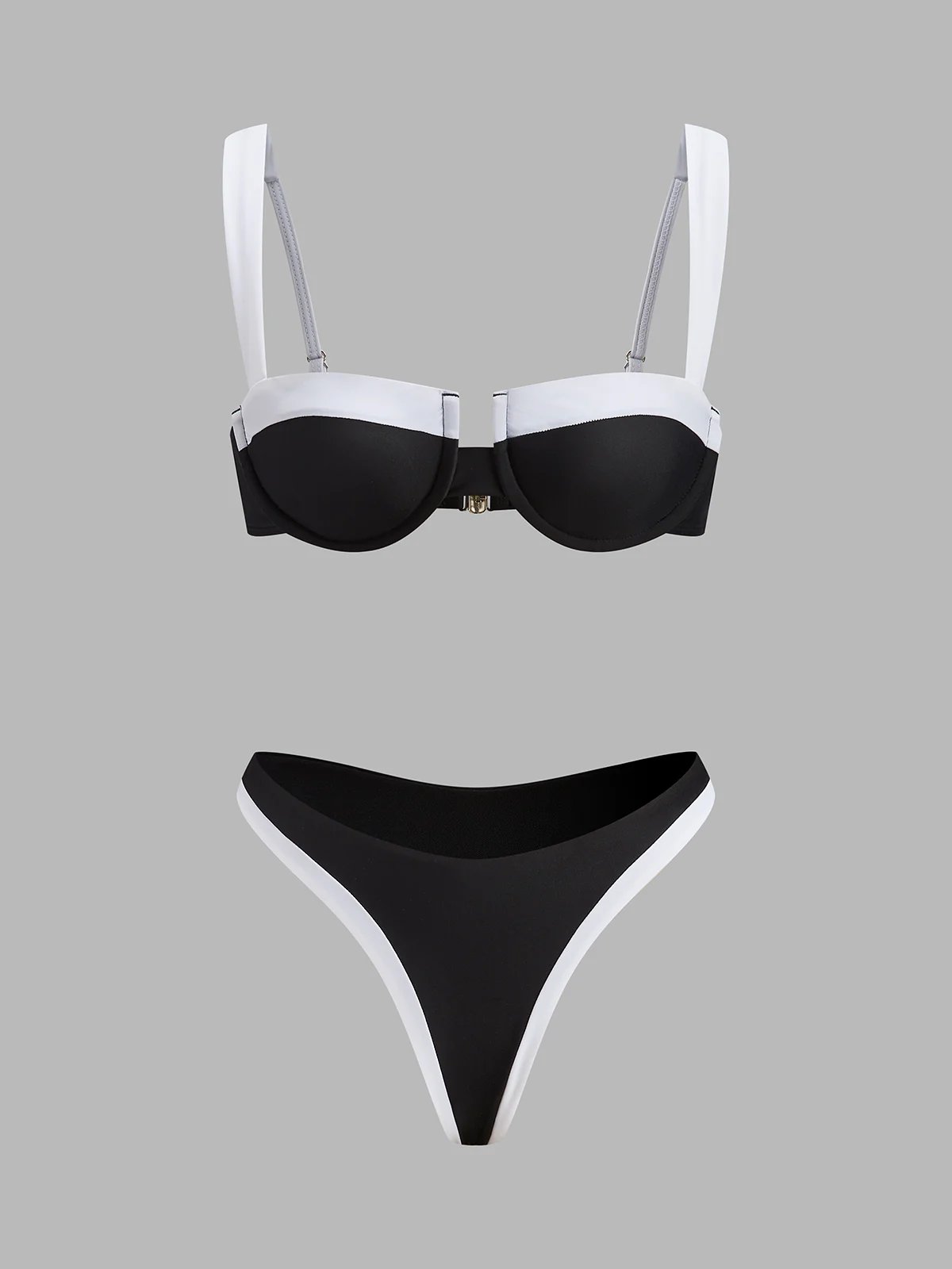 Contrast Trim Cutout Bikini Set - Image 6