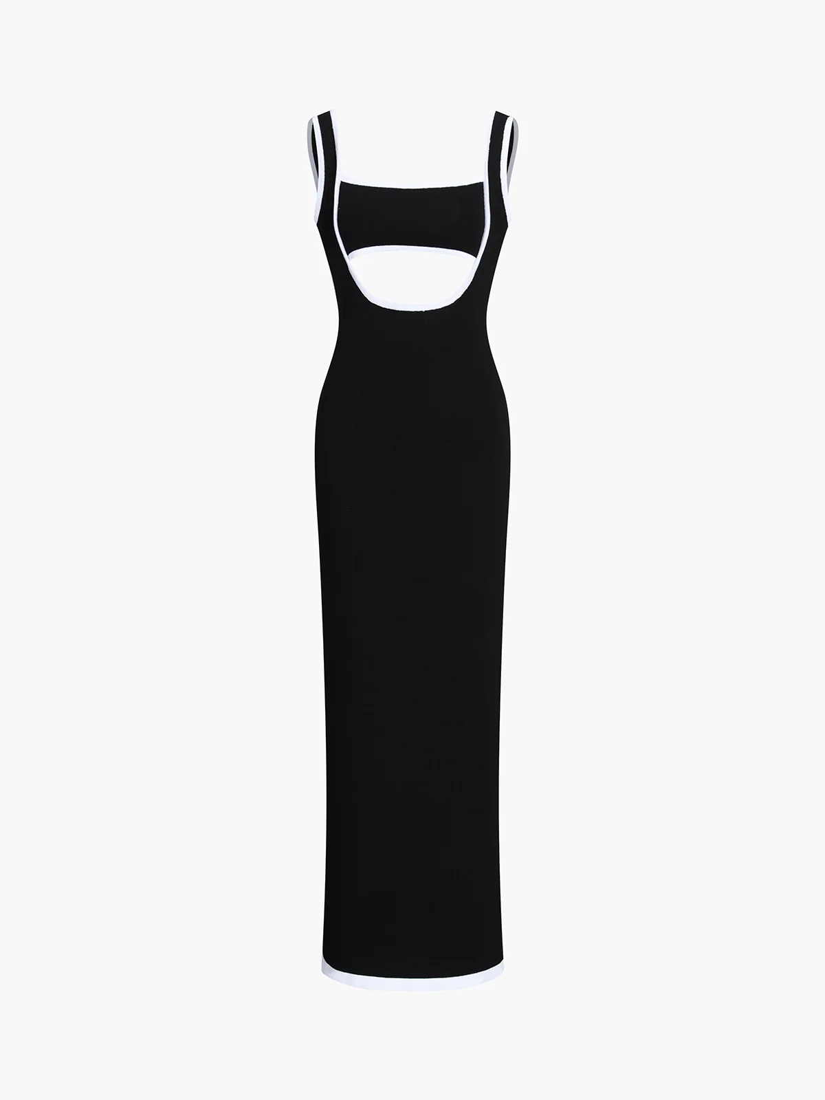Contrast Trim Cutout Long Sweater Dress - Image 2