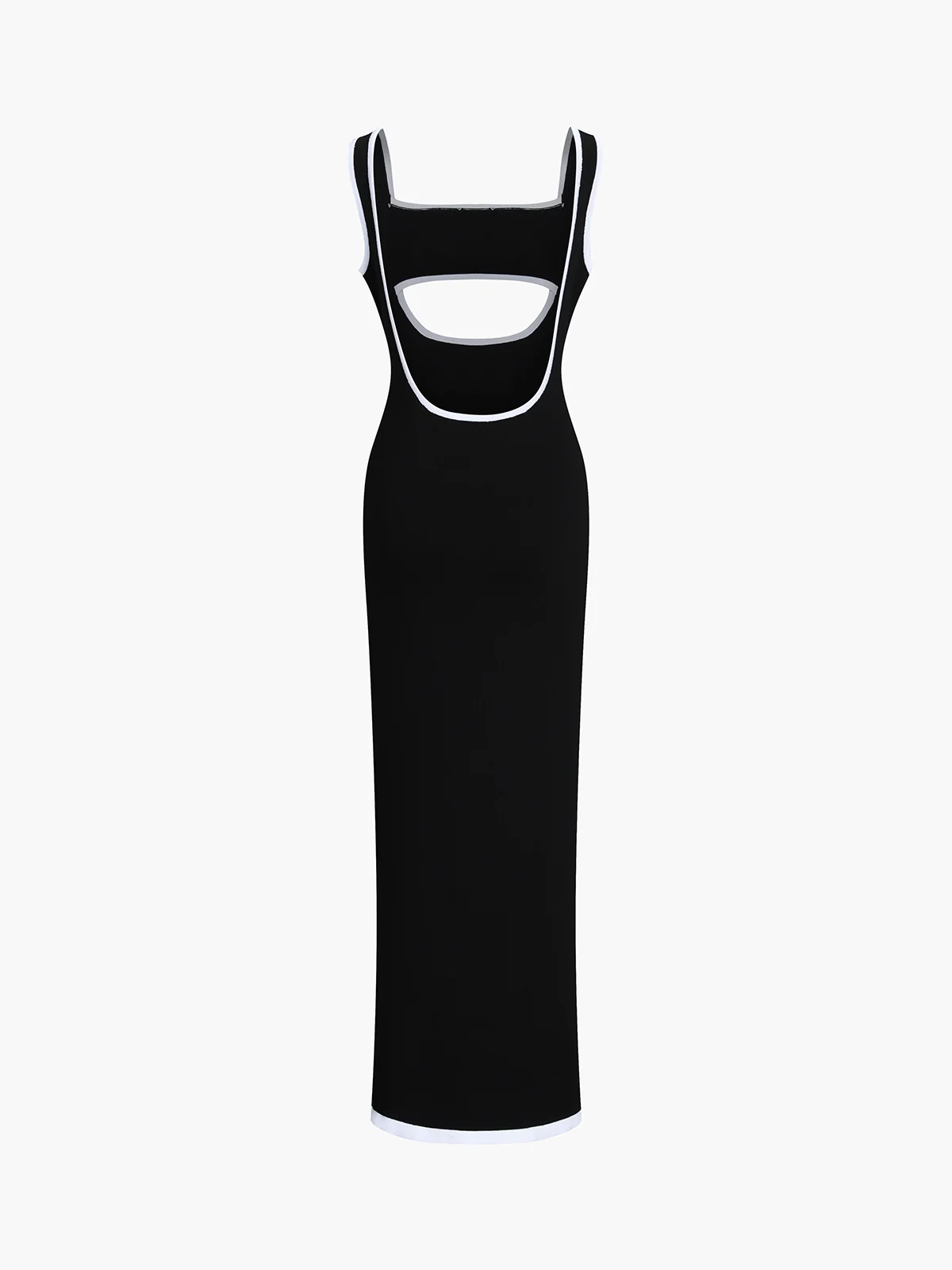 Contrast Trim Cutout Long Sweater Dress - Image 3