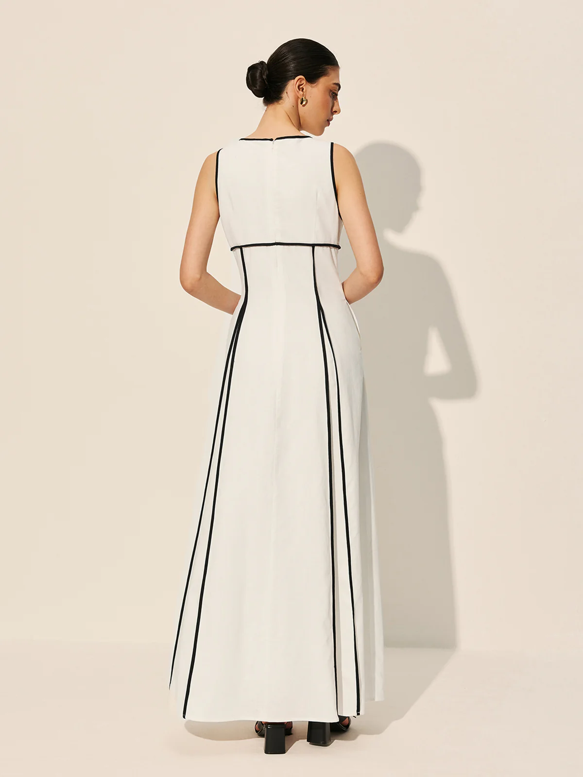 Contrast Trim Dress With Pockets - Image 6
