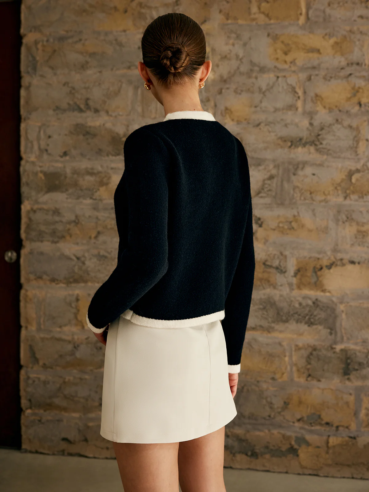 Contrast Trim Jersey Cardigan - Image 4