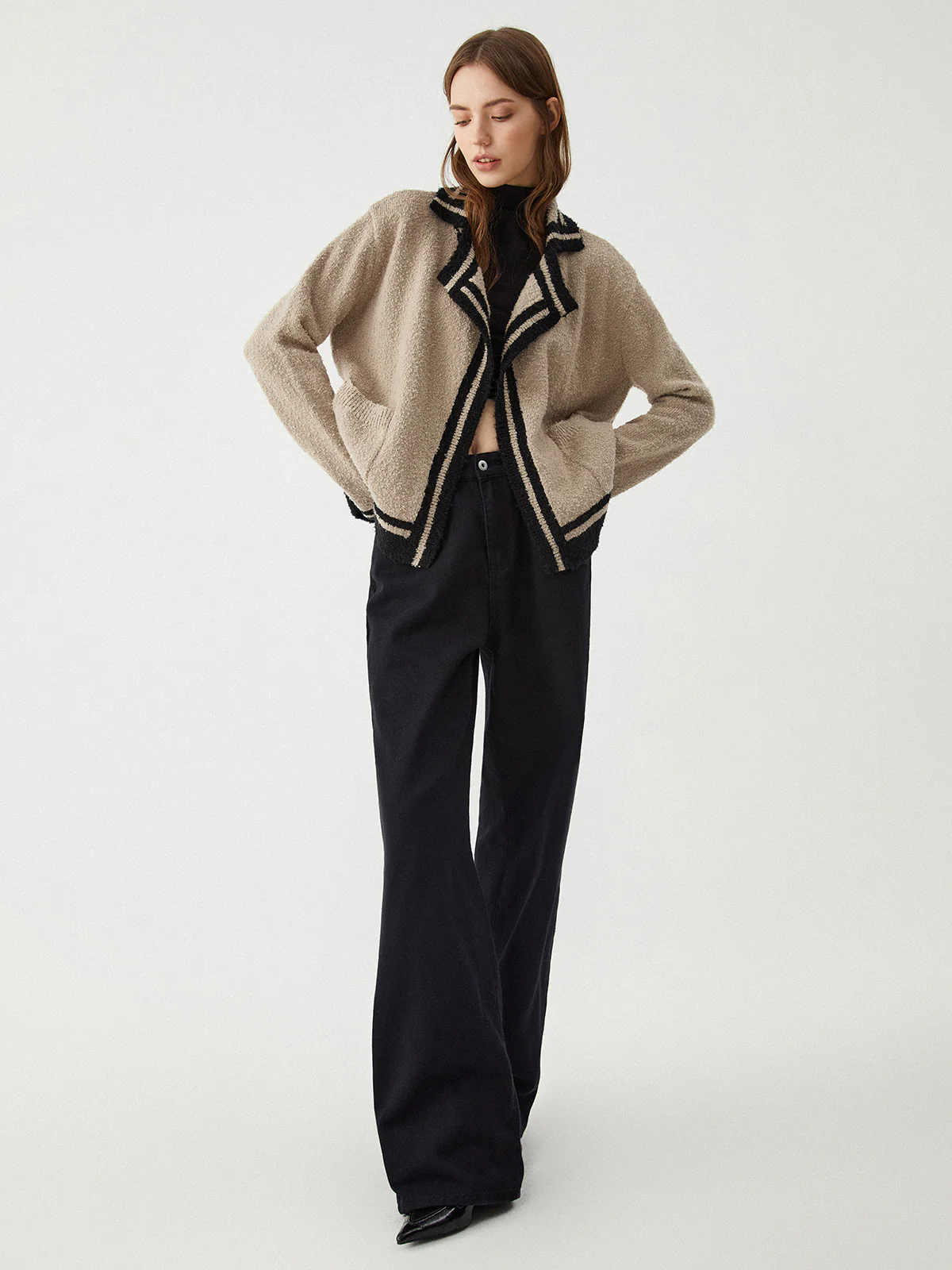Contrast Trim Knit Cardigan - Image 2