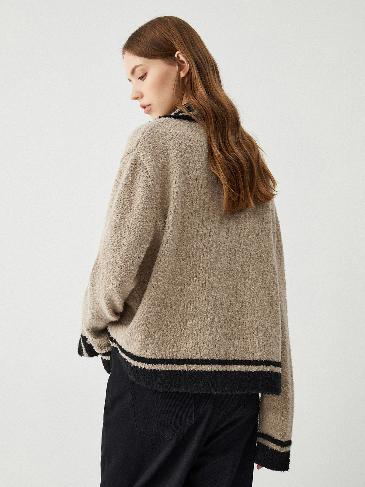 Contrast Trim Knit Cardigan - Image 5
