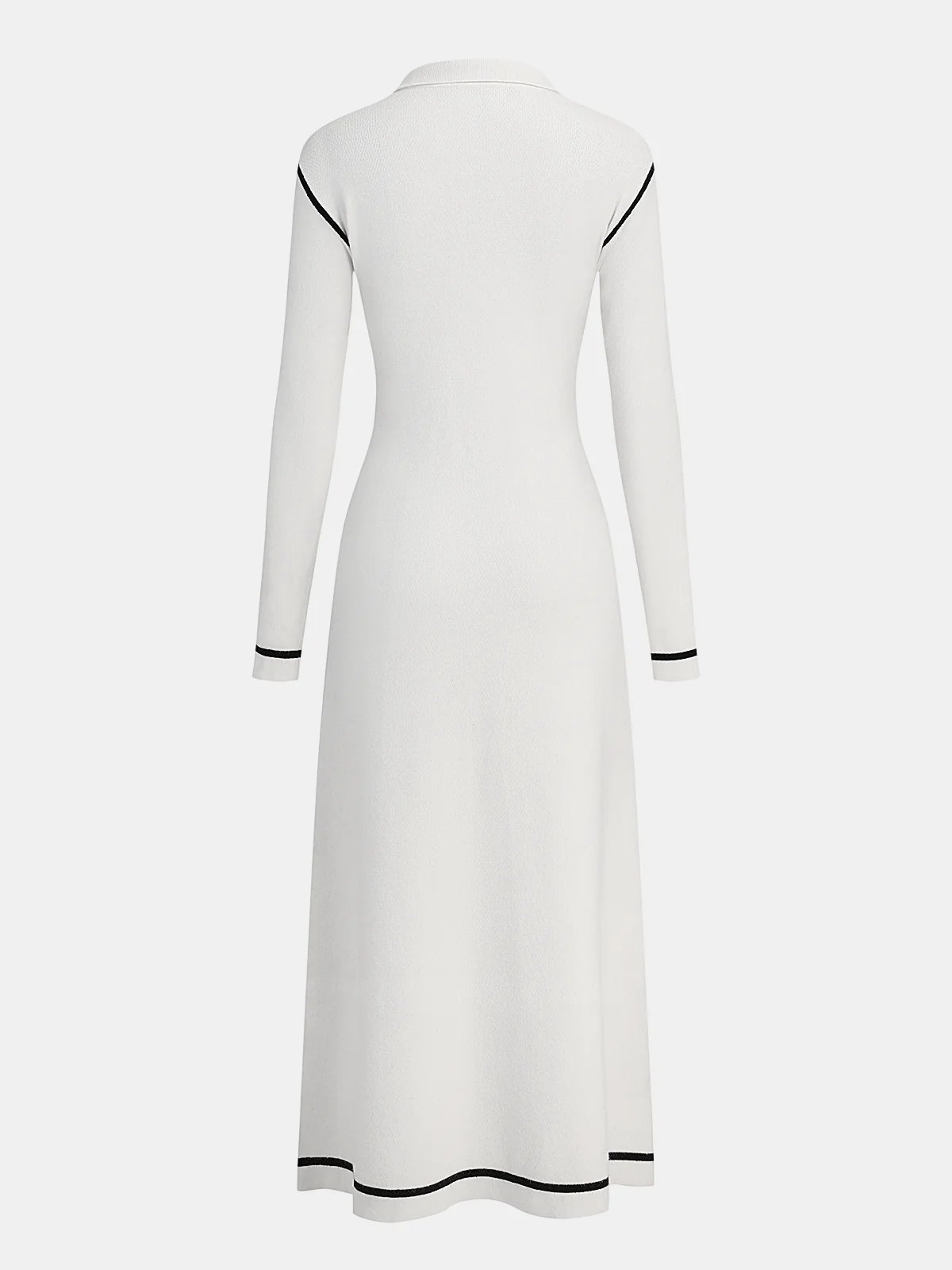 Contrast Trim Knit Shirt Dress - Image 2