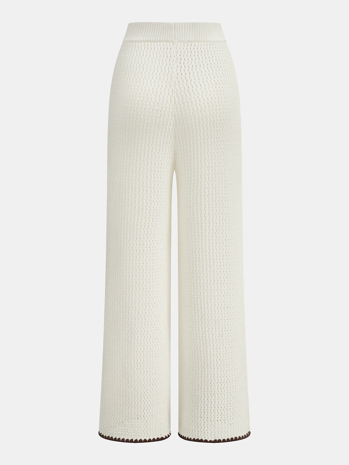 Contrast Trim Knit Vest & Wide-Leg Pants Set - Image 5