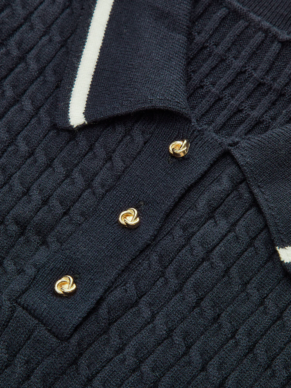 Contrast Trim Knitted Polo Shirt - Image 3