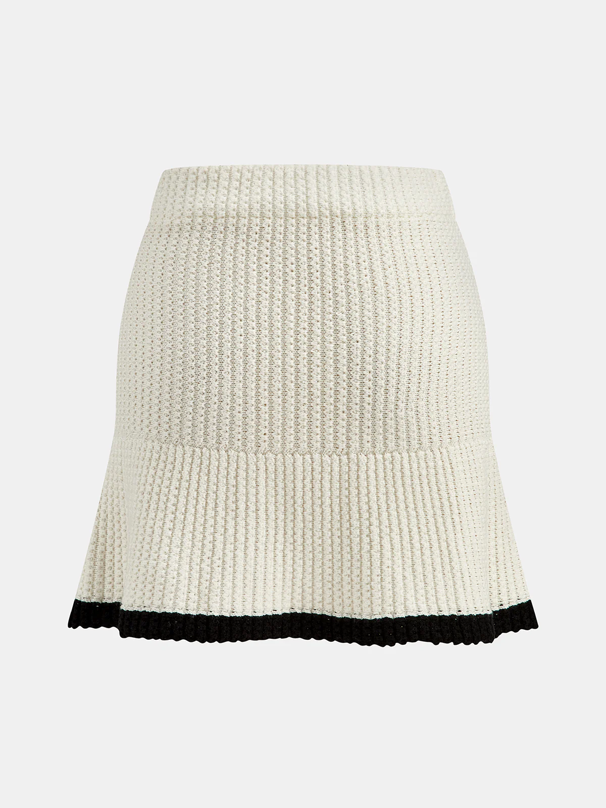 Contrast Trim Knitted Top and Mini Skirt Set - Image 5
