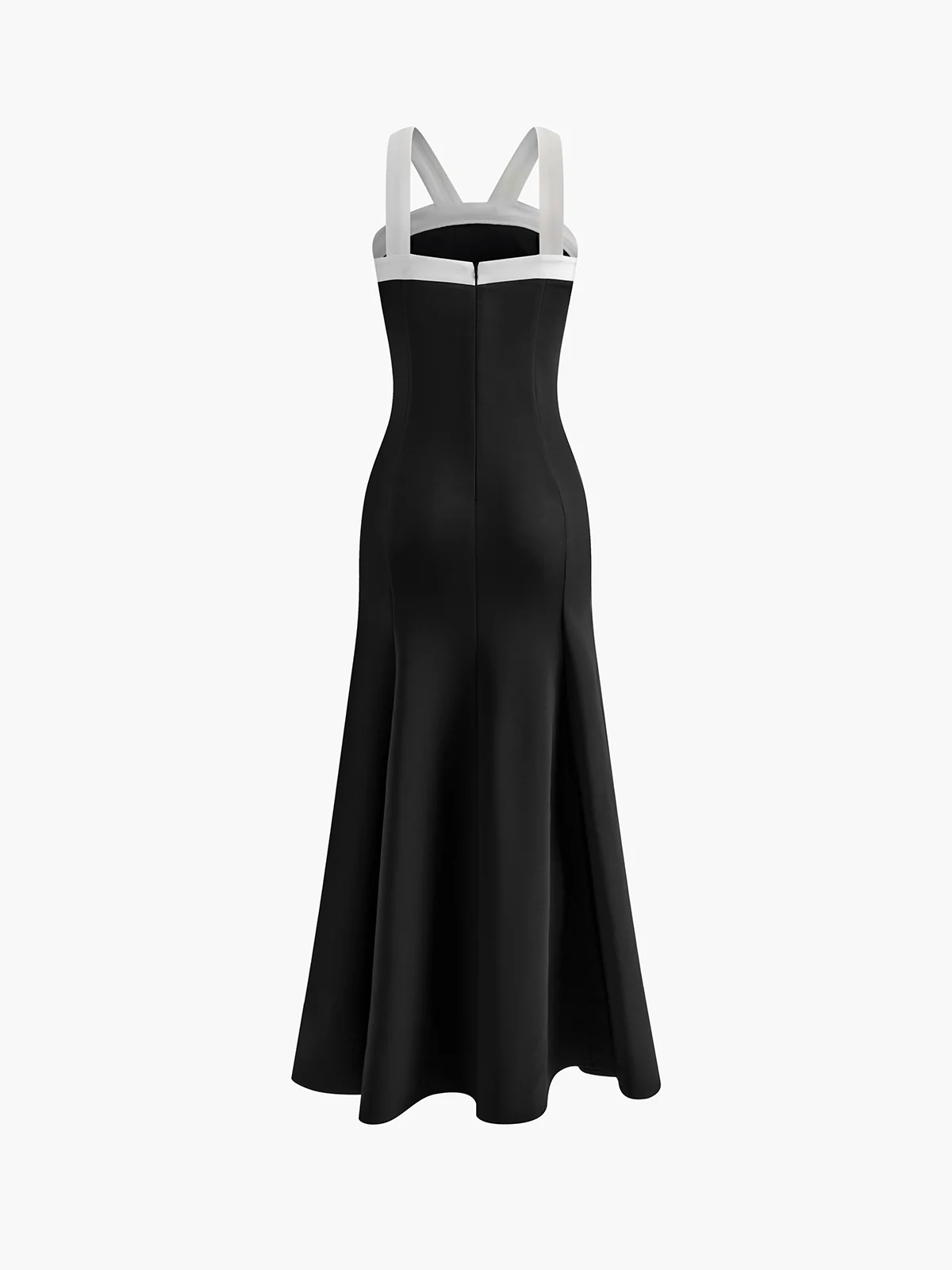 Contrast Trim Knotted Zipper Dress - Image 2