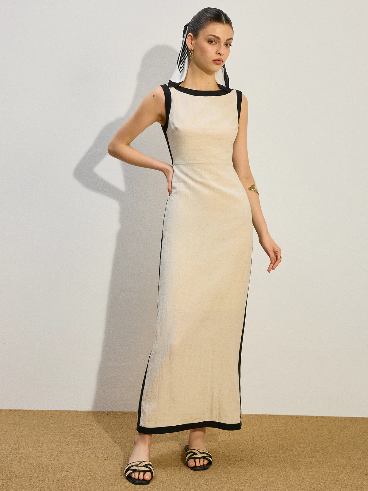 Contrast Trim Maxi Dress - Image 5