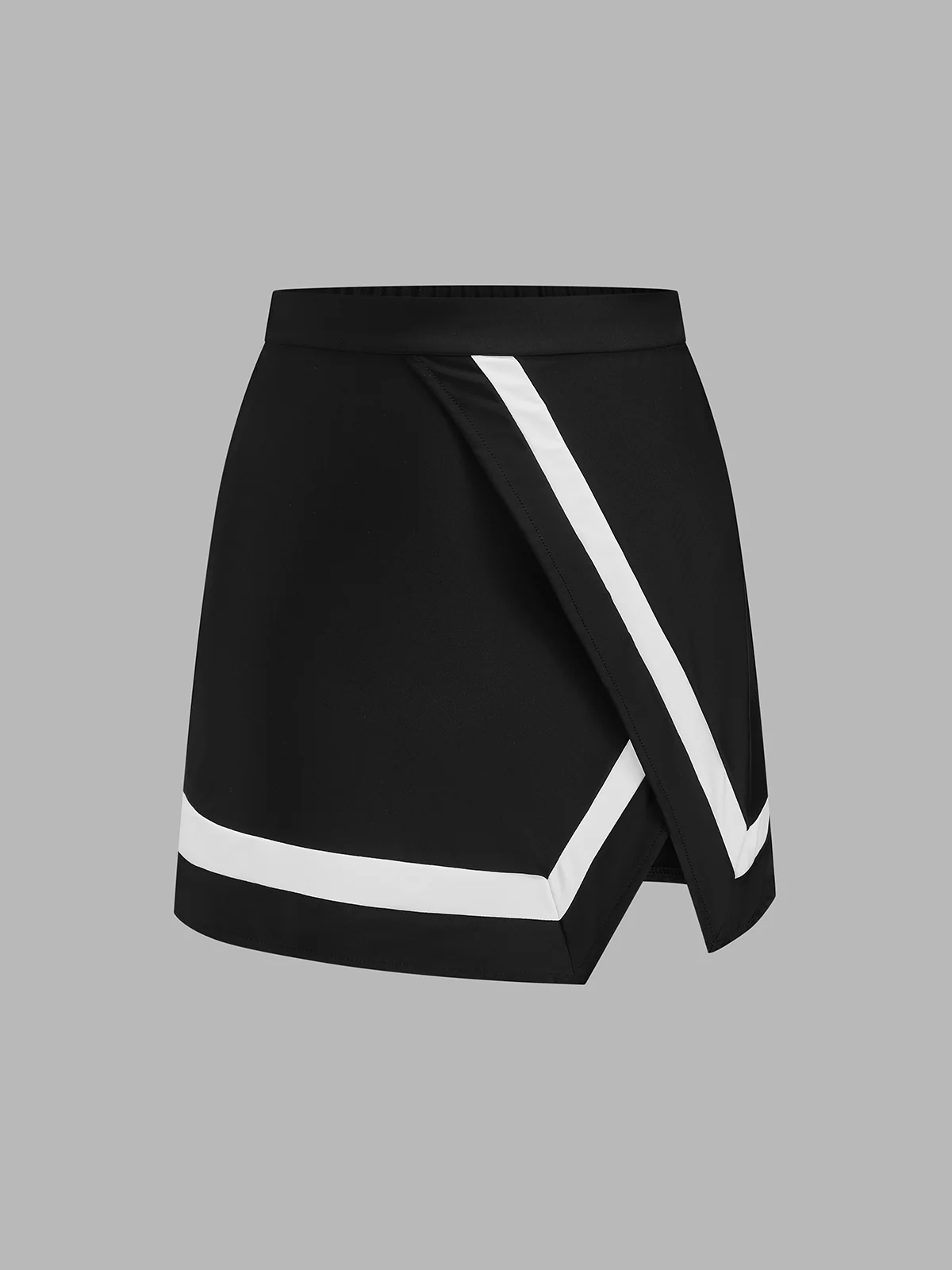 Contrast Trim One Piece Swimsuit & Skirt Set - Image 4
