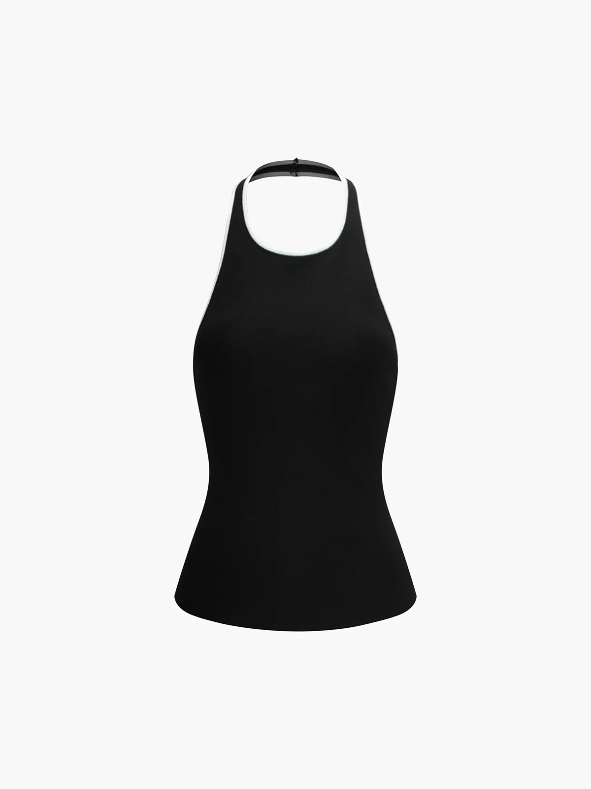Contrast Trim Open Back Knit Top - Image 3