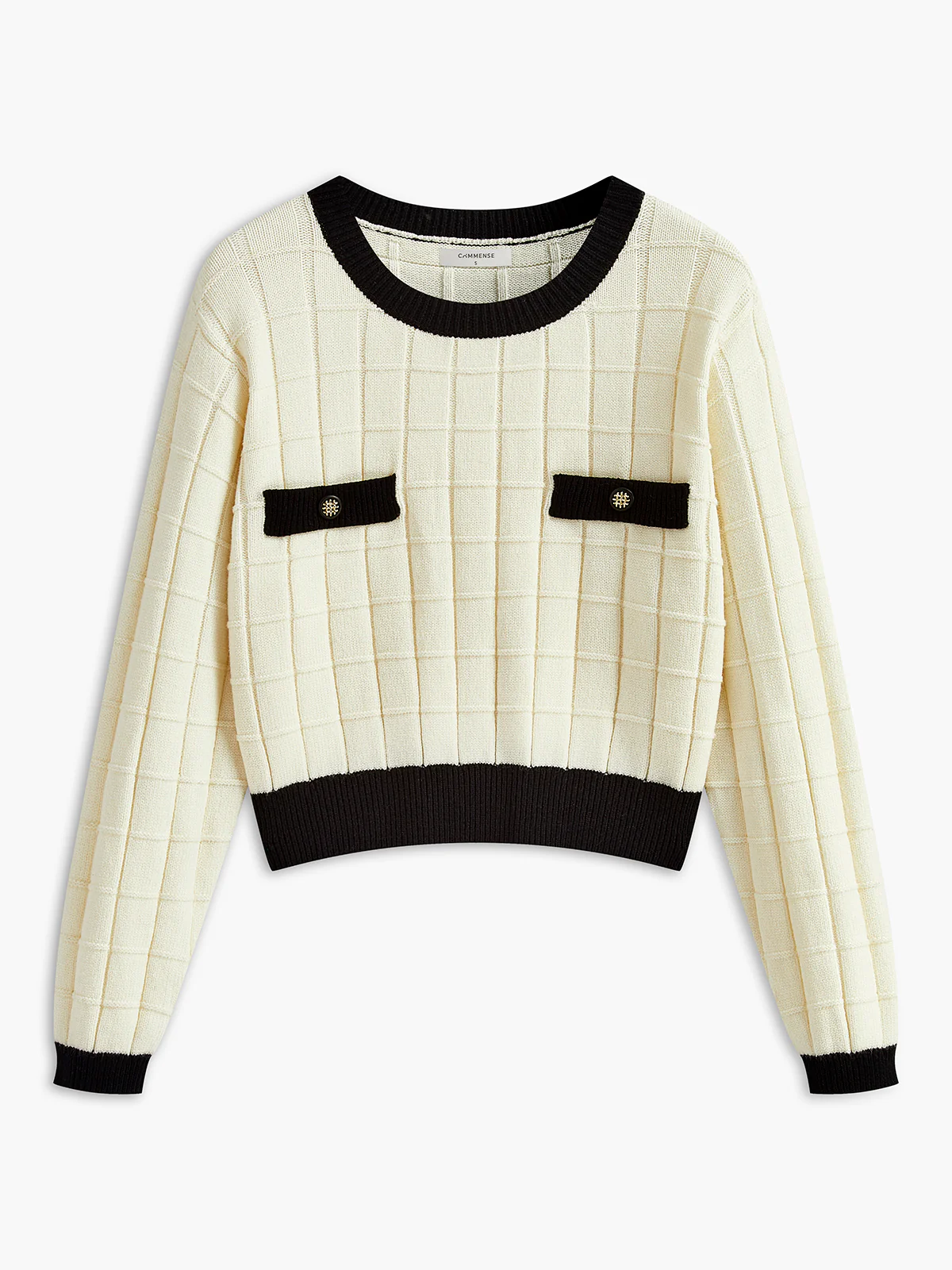 Contrast Trim Plaid Pullover Sweater - Image 6