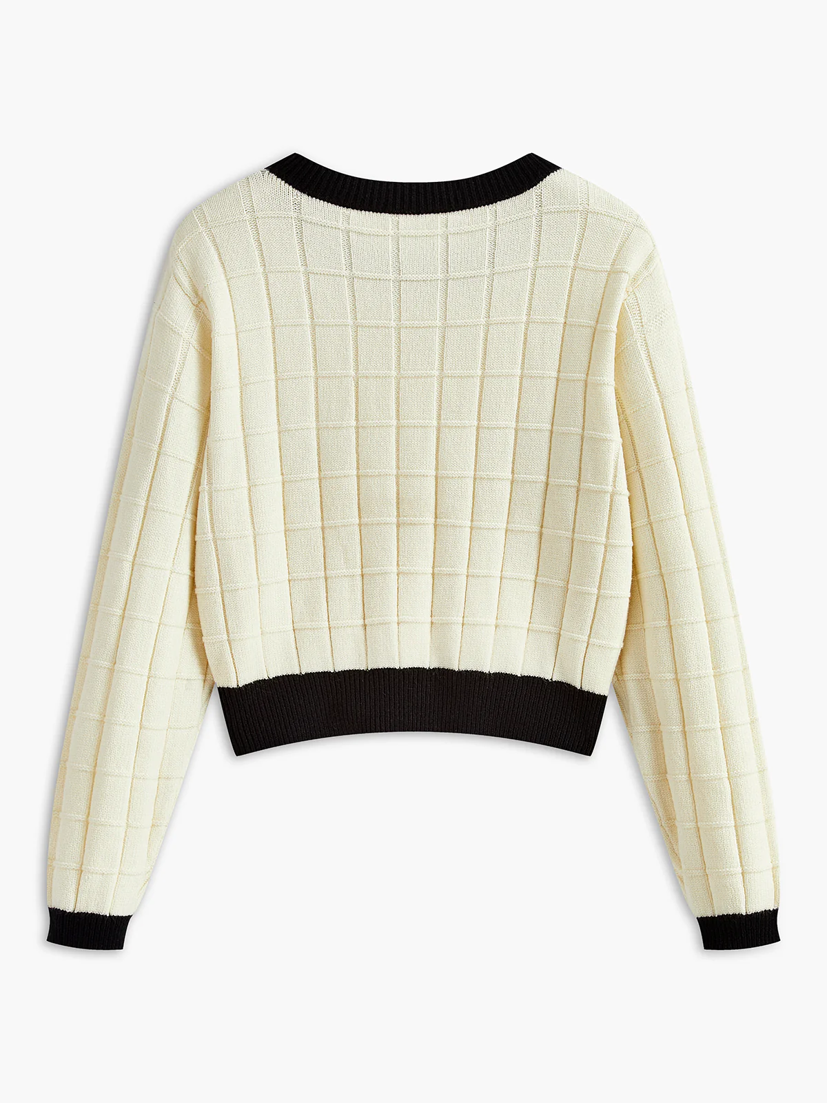 Contrast Trim Plaid Pullover Sweater - Image 7