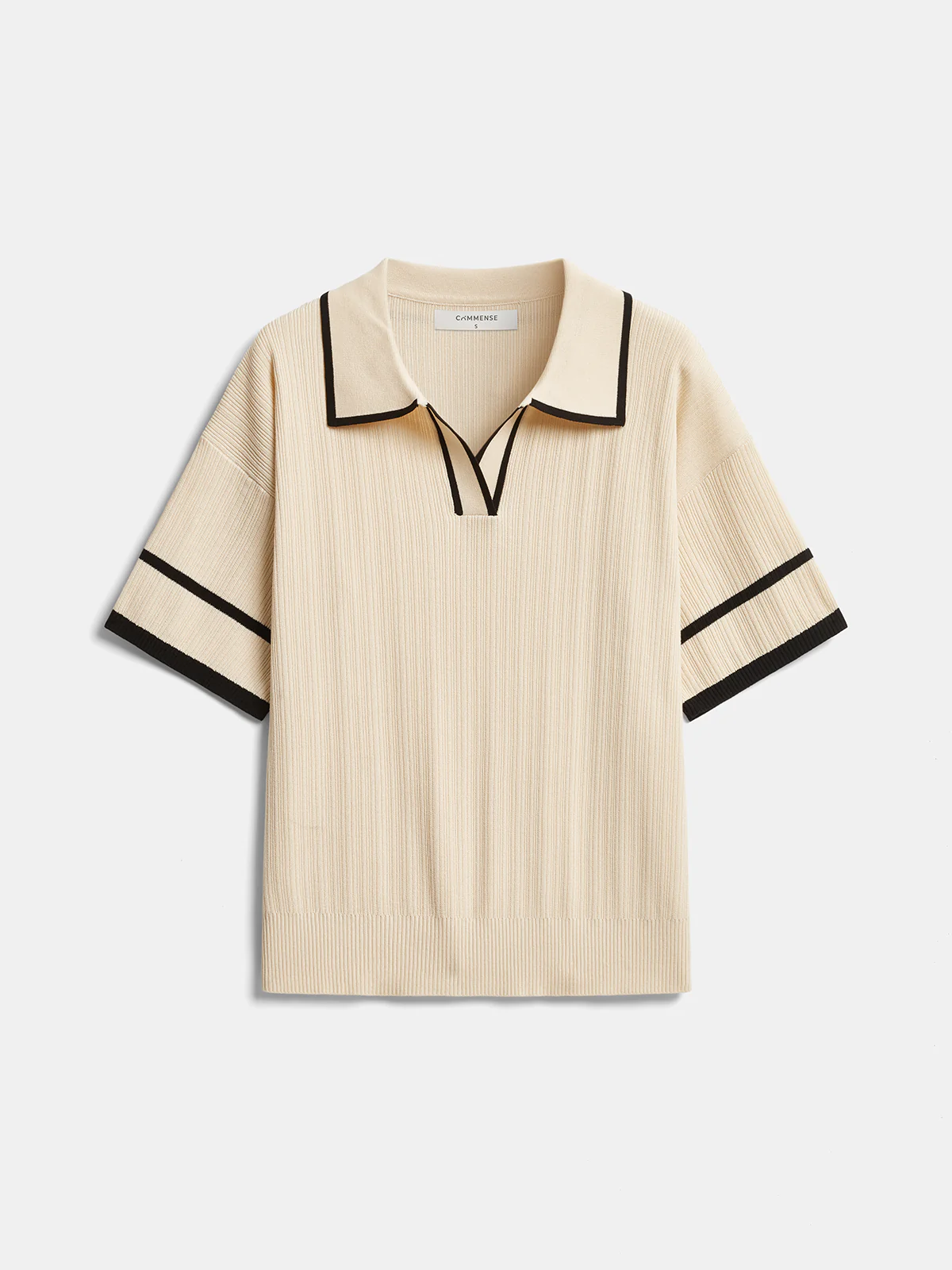 Contrast Trim Polo Top & Drawstring Pant Set - Image 3