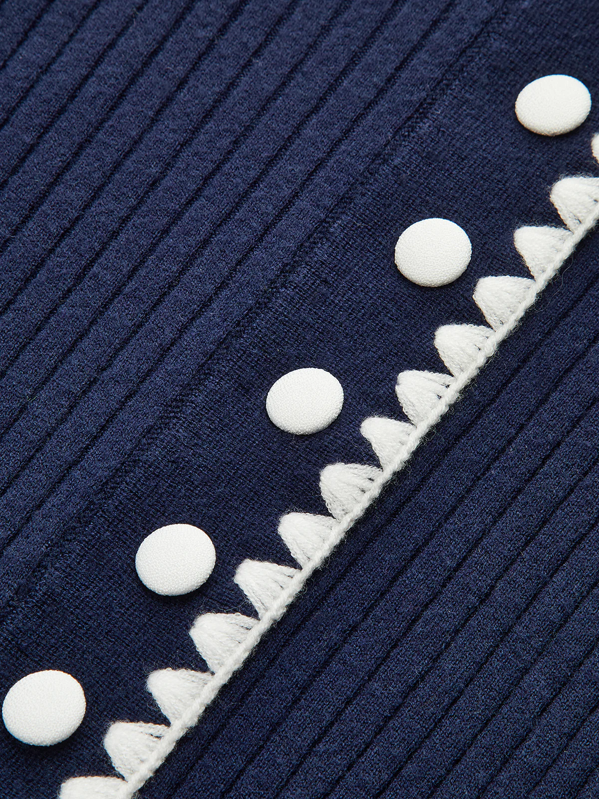 Contrast Trim Ribbed Knit Polo Top - Image 4