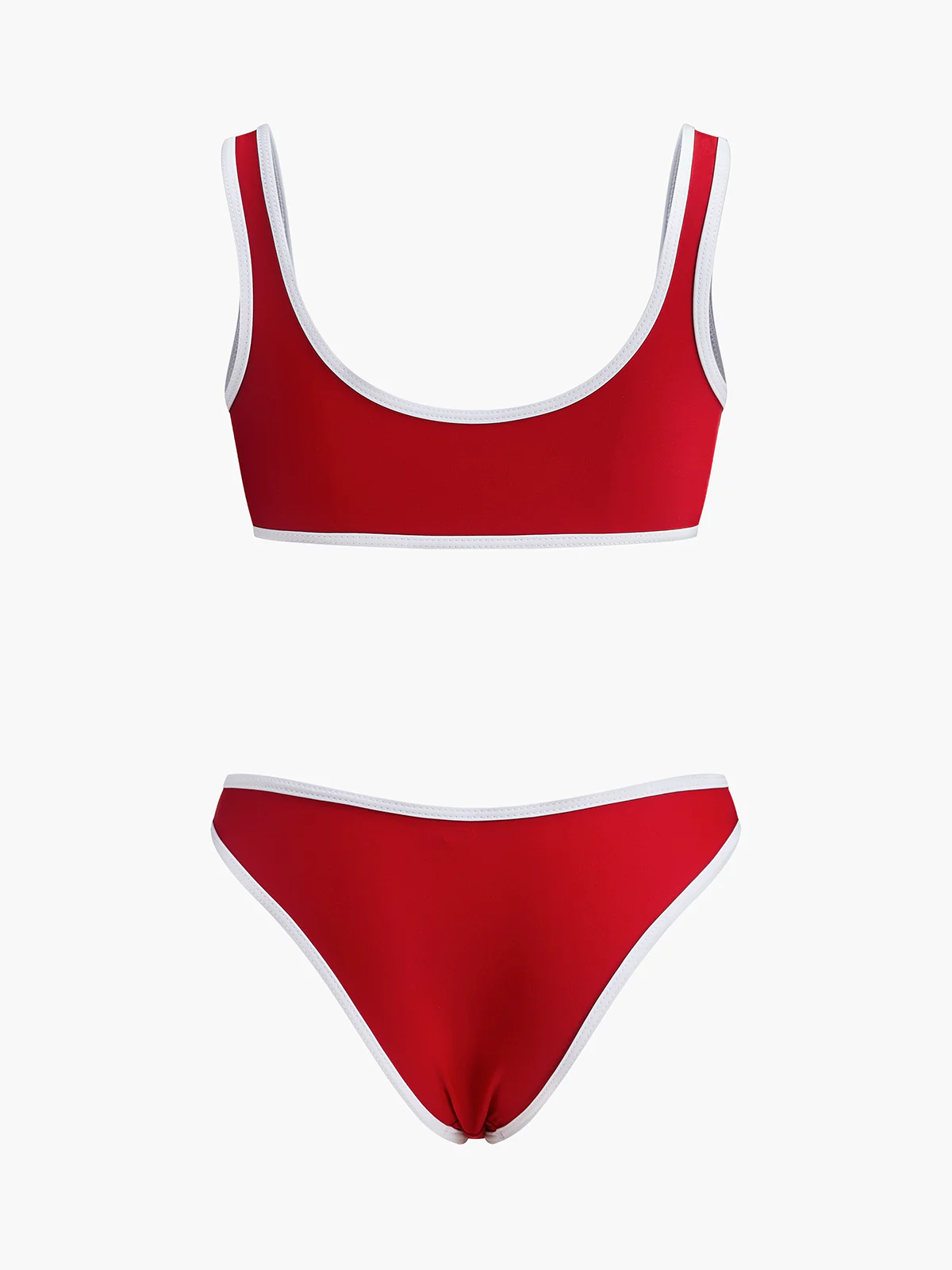 Contrast Trim Scoop Neck Bikini Set - Image 8