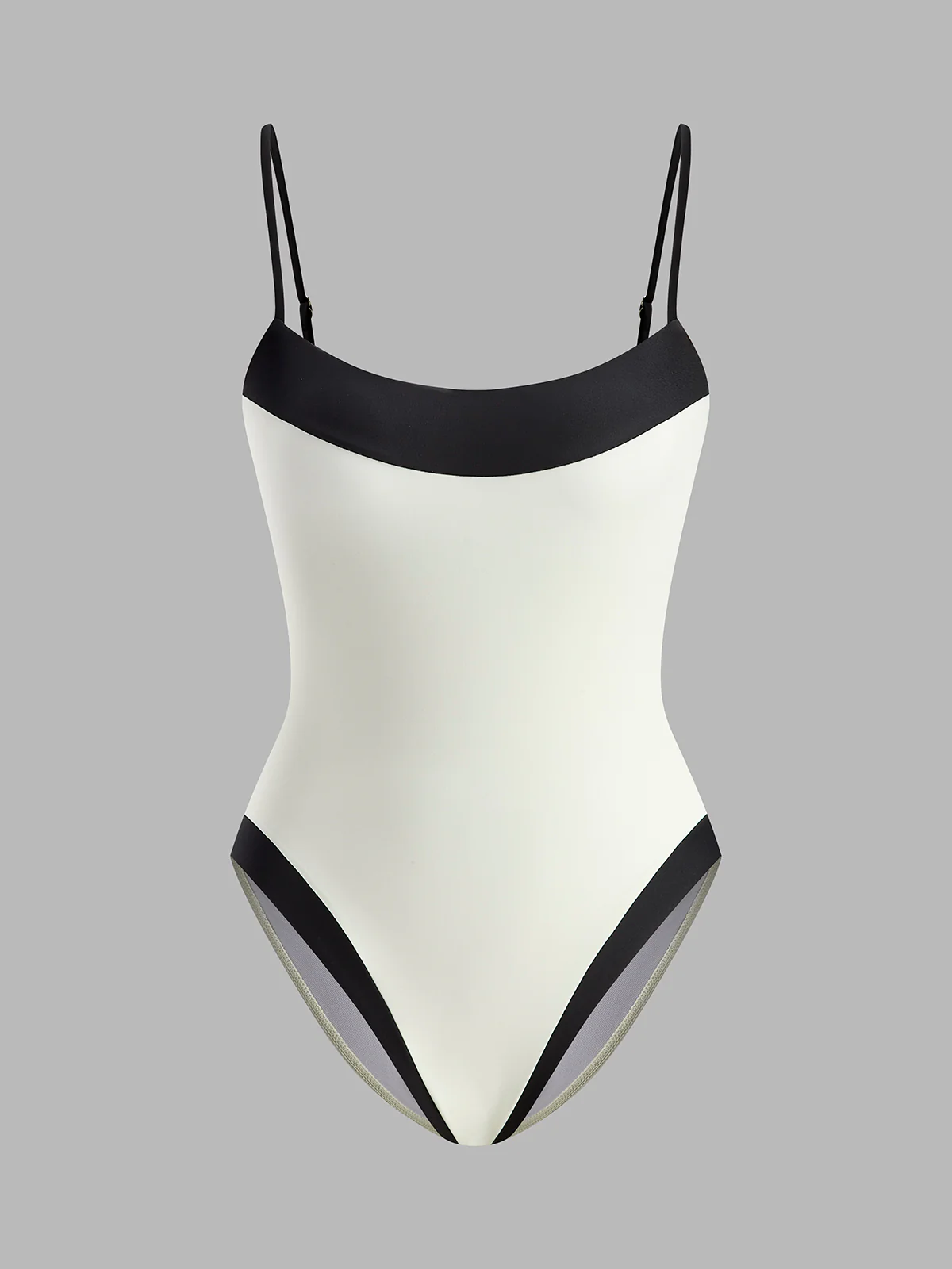 Contrast Trim Spaghetti Strap One-Piece Swimsuit - Image 2