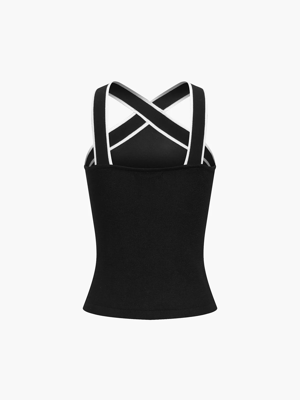 Contrast Trim Strap Knit Top - Image 3