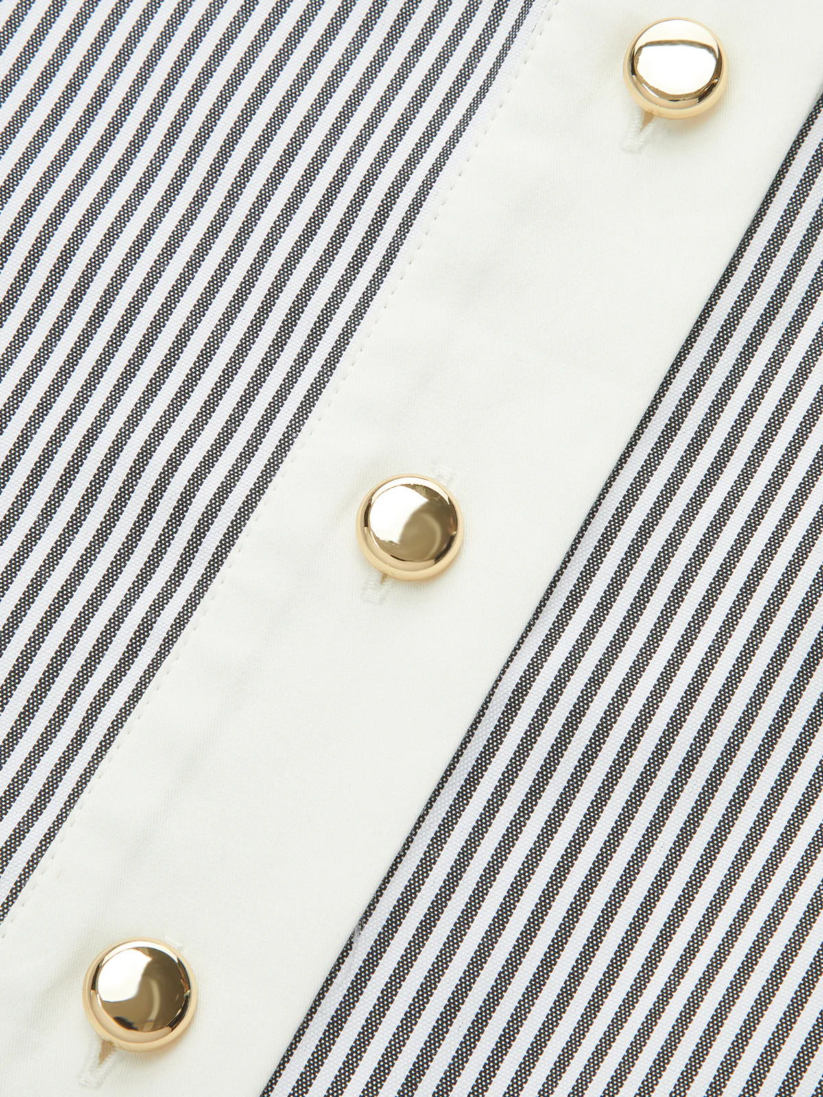 Contrast Trim Striped Belted Shirt Dress - Image 4
