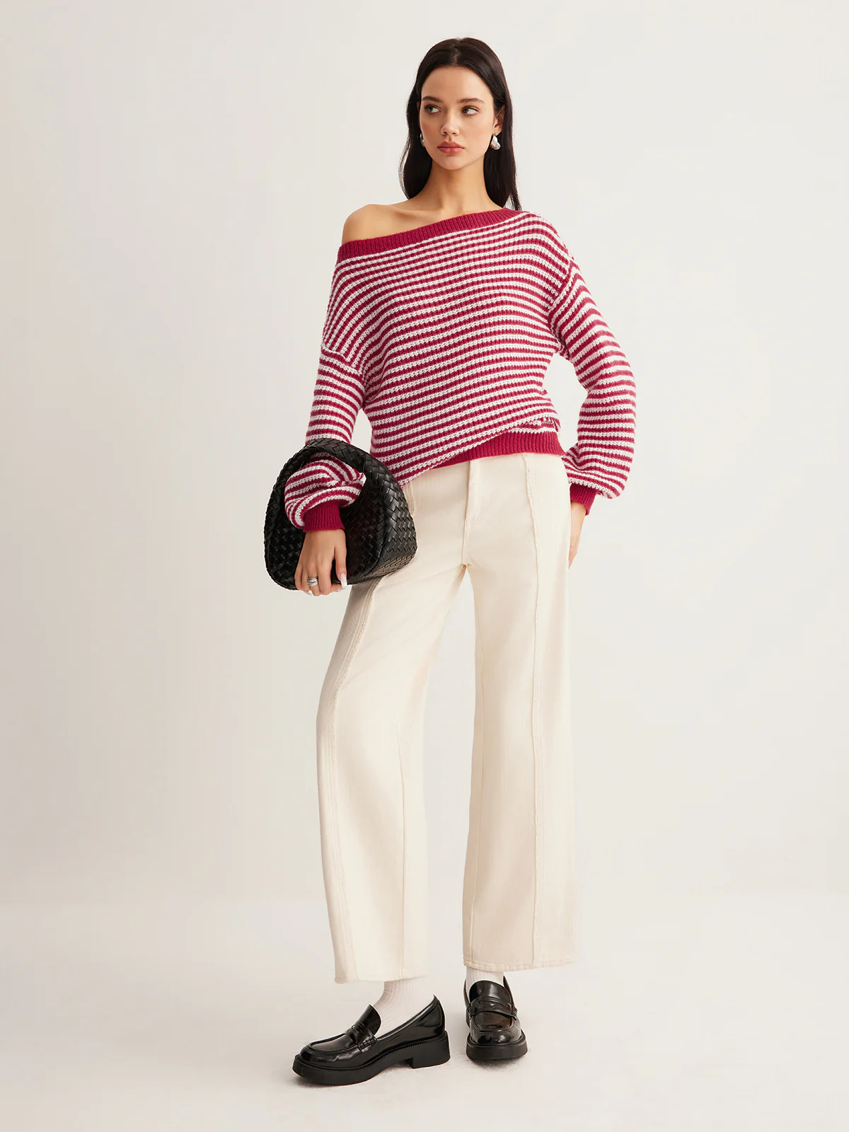 Contrast Trim Striped Swaeter - Image 6