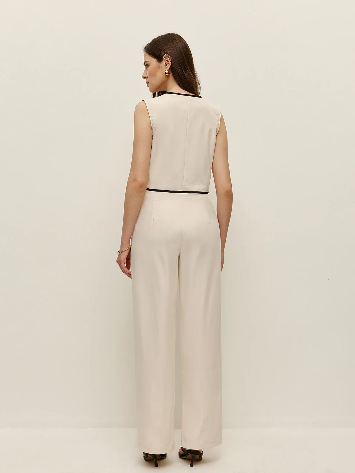 Contrast Trim Vest Pants Set - Image 6