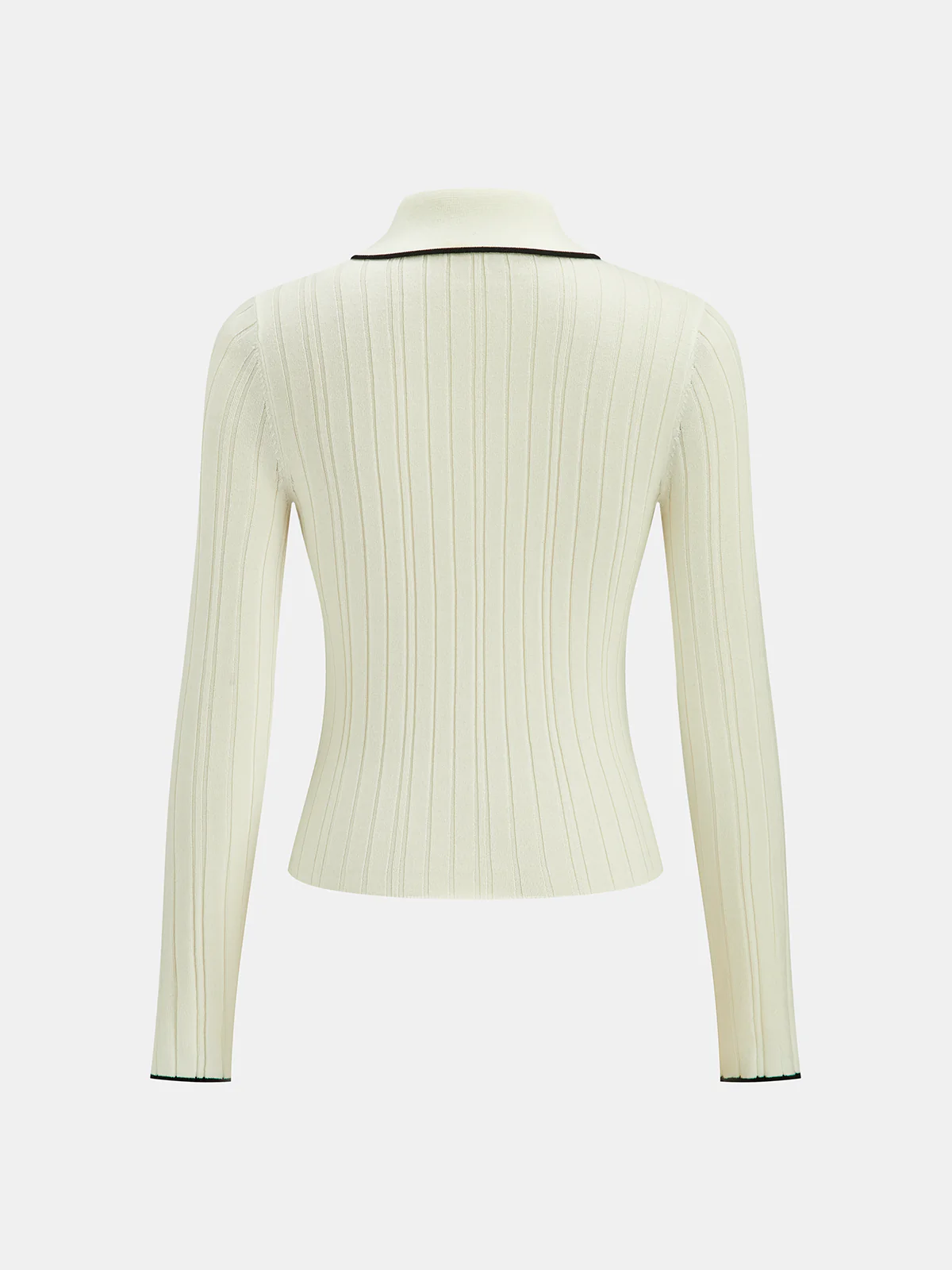 Contrast Trim Wool Blend Polo Neck Sweater - Image 3