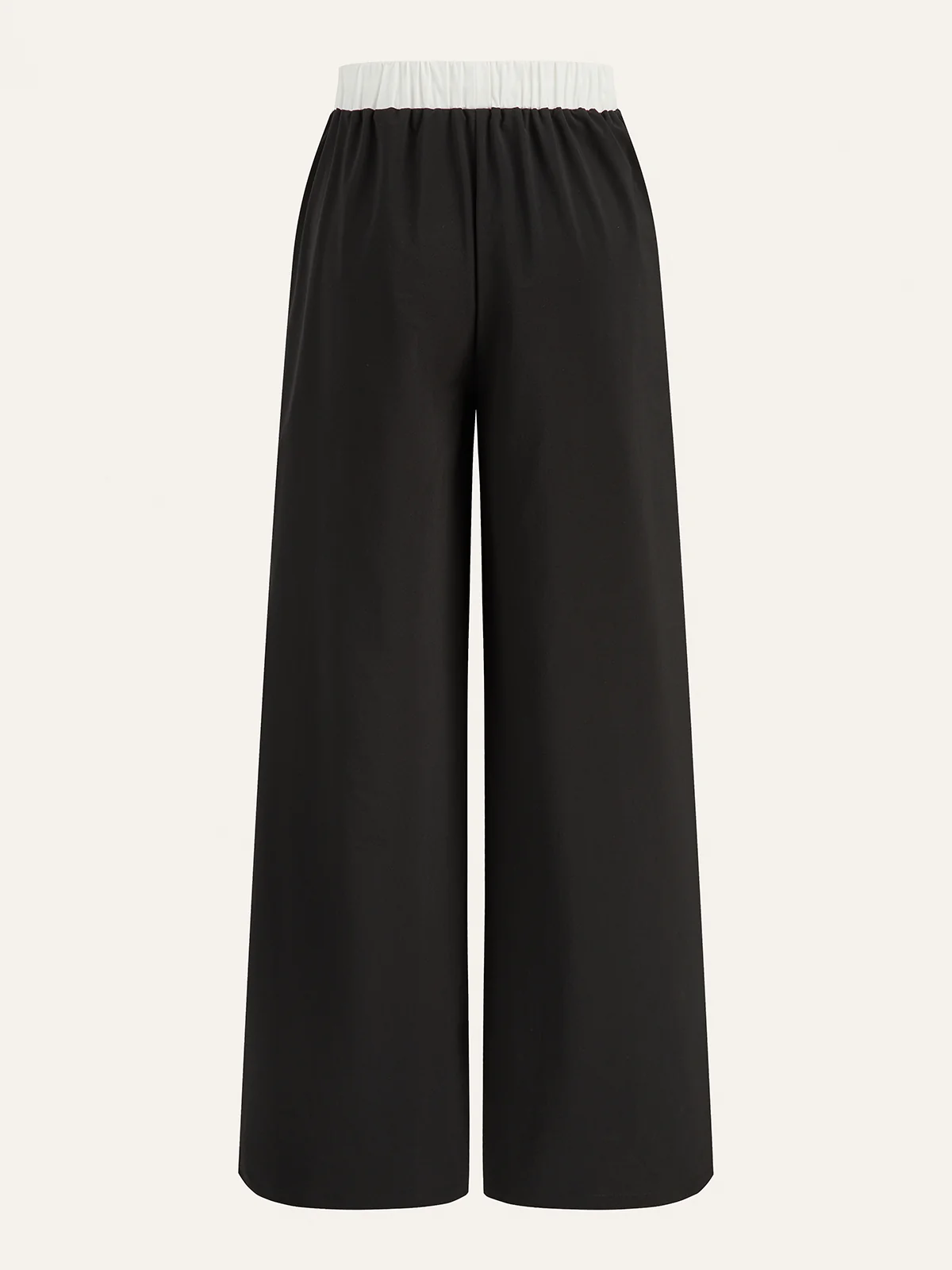 Contrast Waistband Drawstring Wide-Leg Pants - Image 4