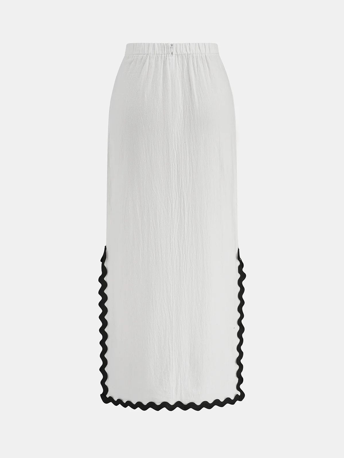 Contrast Wave Trim Vest & Maxi Skirt Set - Image 5