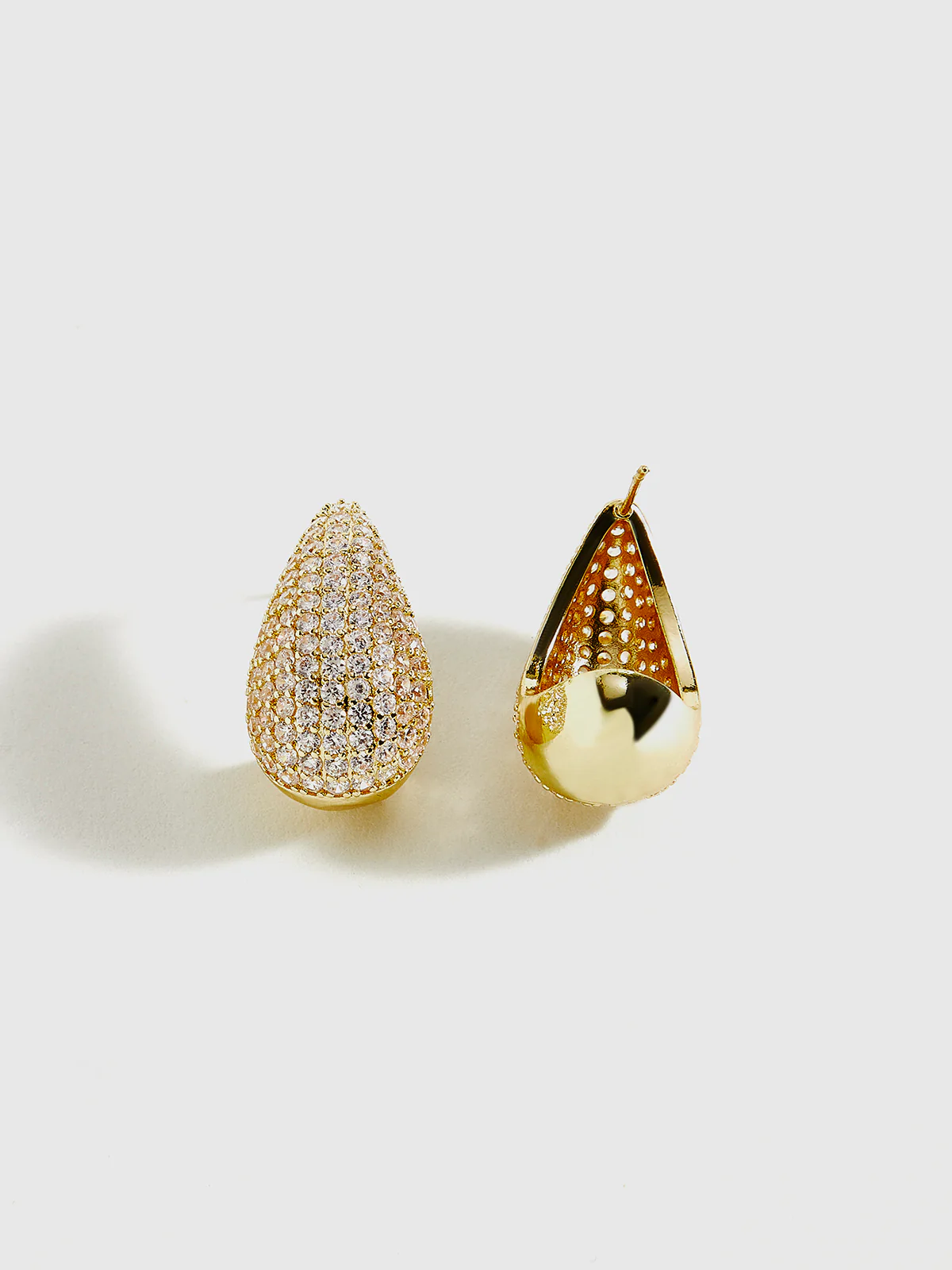 Copper Set Zircon Stud Earrings - Image 3