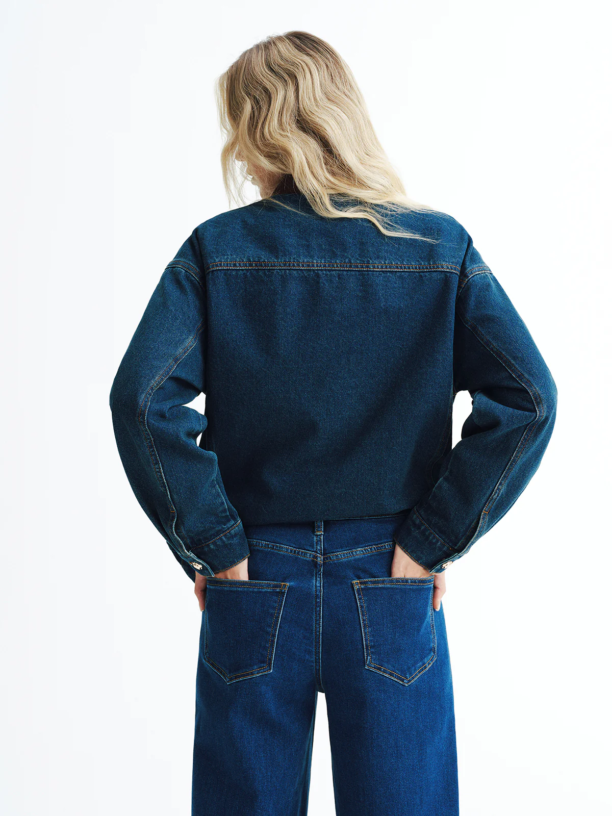 Corduroy Collar Denim Jacket - Image 6
