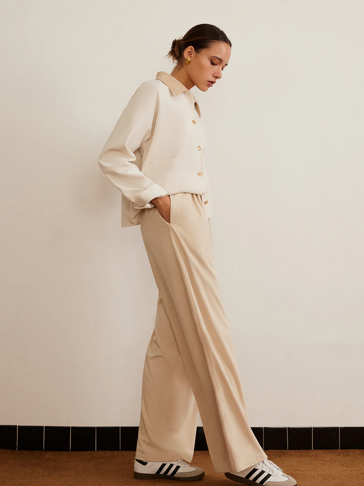 Corduroy High-Waist Wide Leg Pants - Image 3