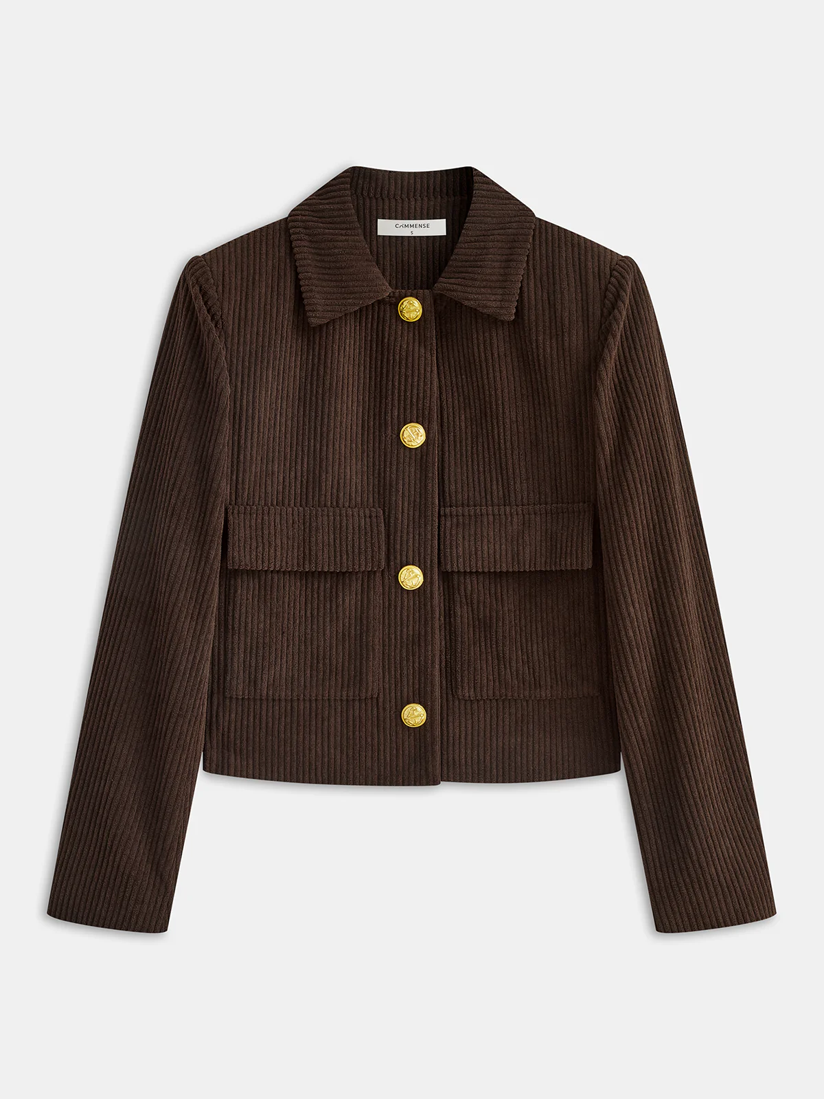 Corduroy Metal Button Cropped Jacket