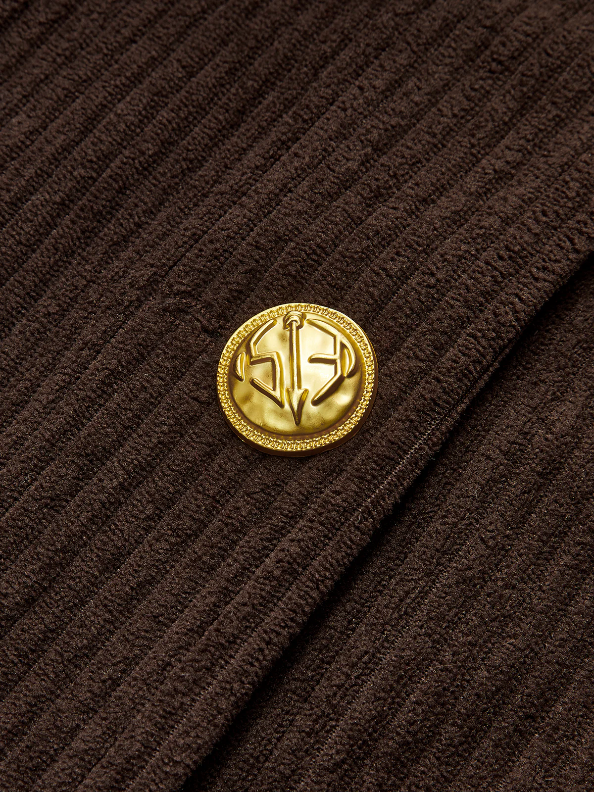 Corduroy Metal Button Cropped Jacket - Image 4